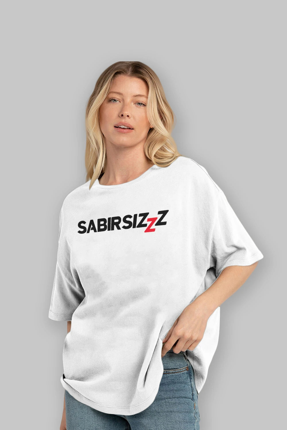 Sabırsız Ön Baskılı Oversize t-shirt %100 pamuk Erkek Kadın Unisex