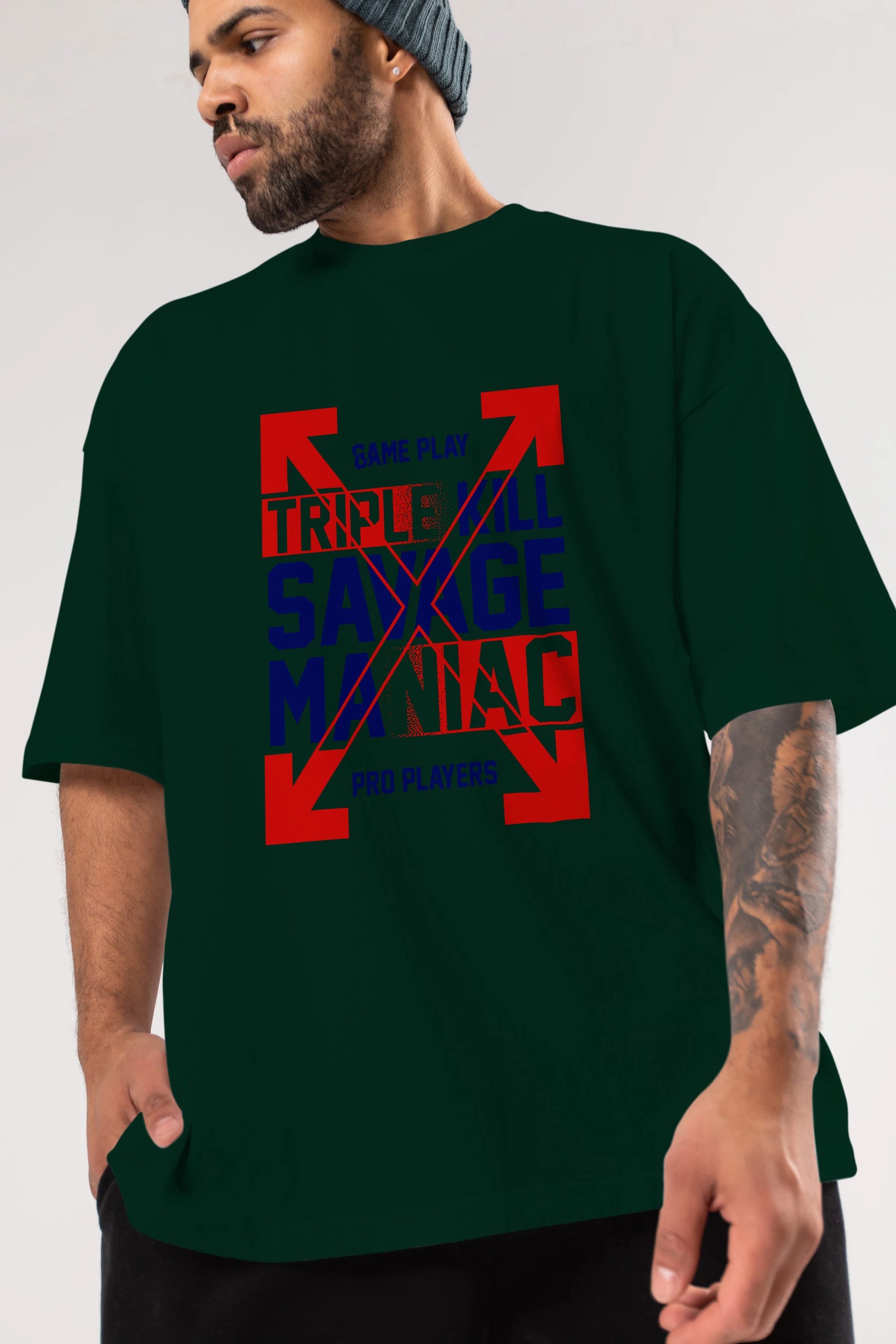 Kill Savage Ön Baskılı Oversize t-shirt Erkek Kadın Unisex