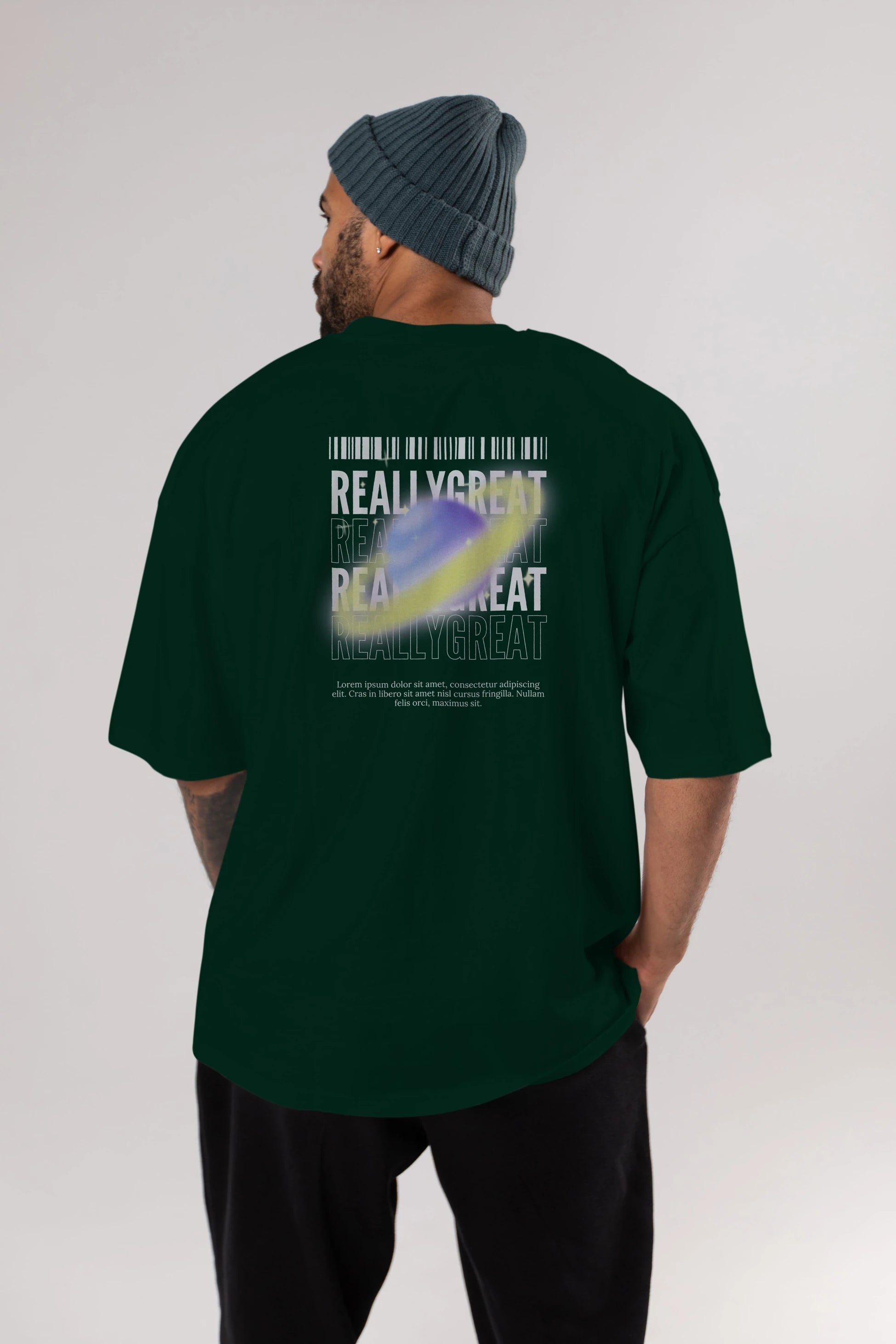 Really Great 2 Yazılı Arka Baskılı Oversize t-shirt Erkek Kadın Unisex