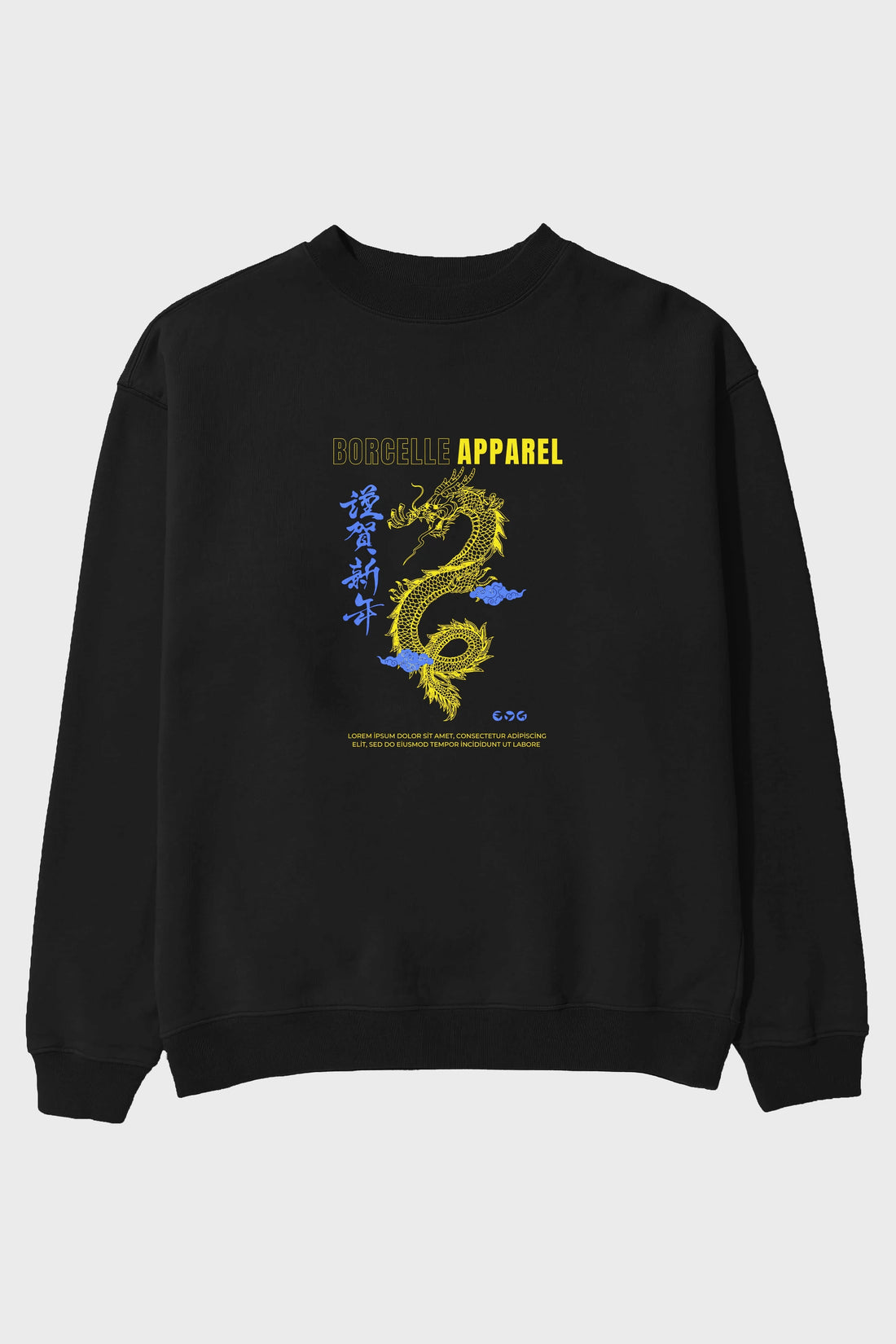 Borcelle Apparel Yazılı Ön Baskılı Oversize Sweatshirt Erkek Kadın Unisex
