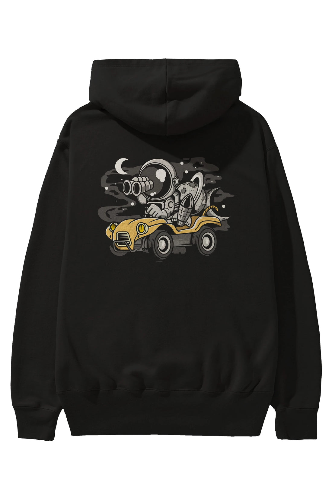 Astronaut Adventure Arka Baskılı Hoodie Oversize Kapüşonlu Sweatshirt Erkek Kadın Unisex