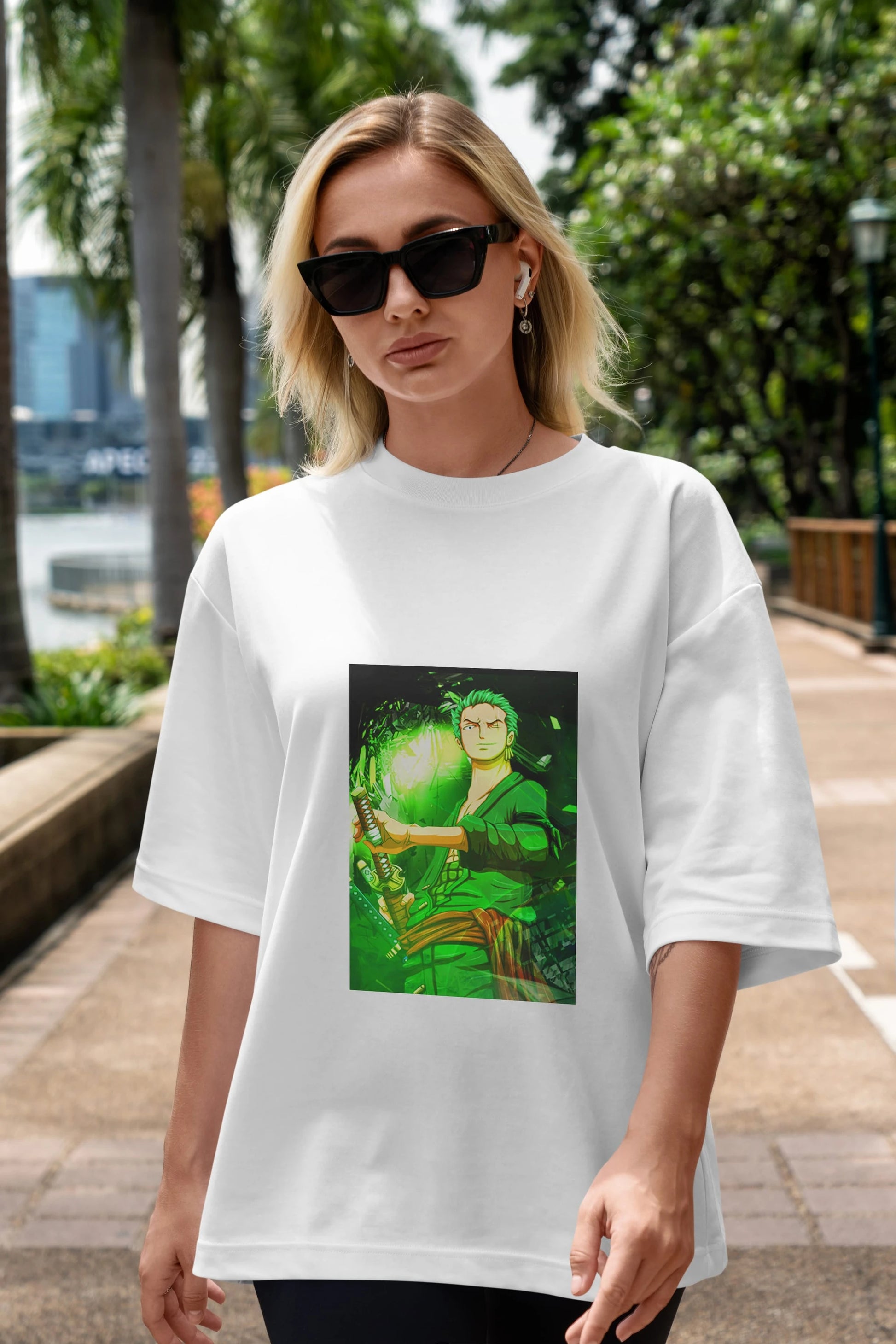 Roronoa Zoro 5 Anime Ön Baskılı Oversize t-shirt Erkek Kadın Unisex