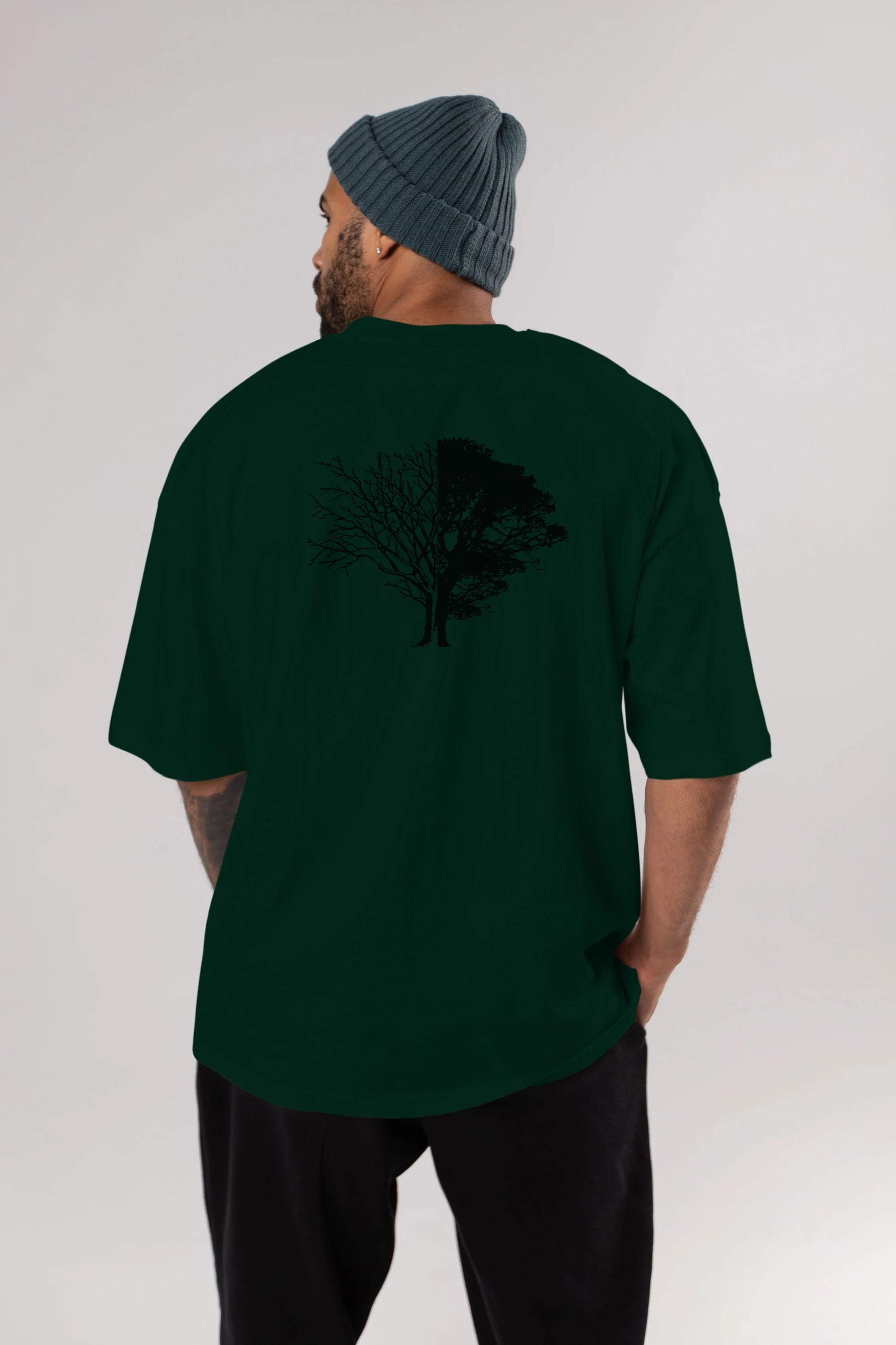 Life And Death Arka Baskılı Oversize t-shirt %100 pamuk Erkek Kadın Unisex