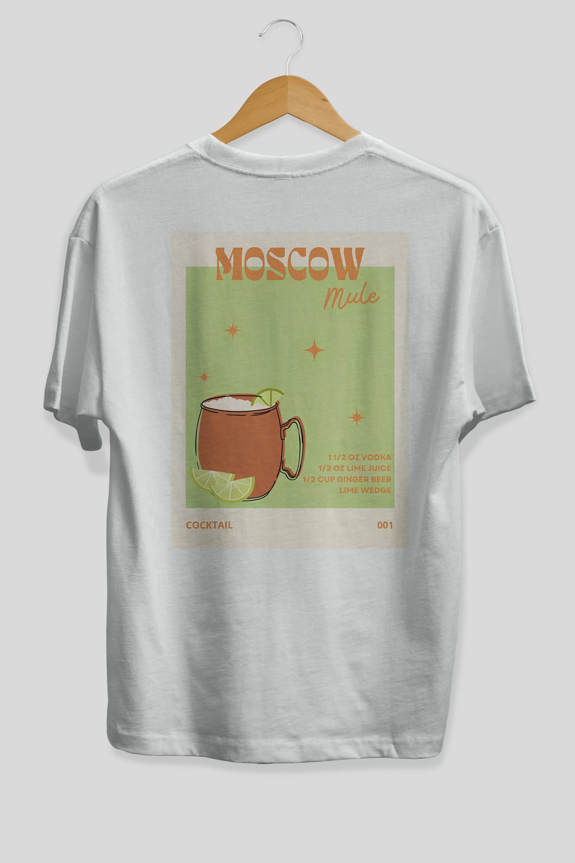 Moscow Mule 2 Arka Baskılı Oversize t-shirt Erkek Kadın Unisex %100 Pamuk Bisiklet Yaka tişort