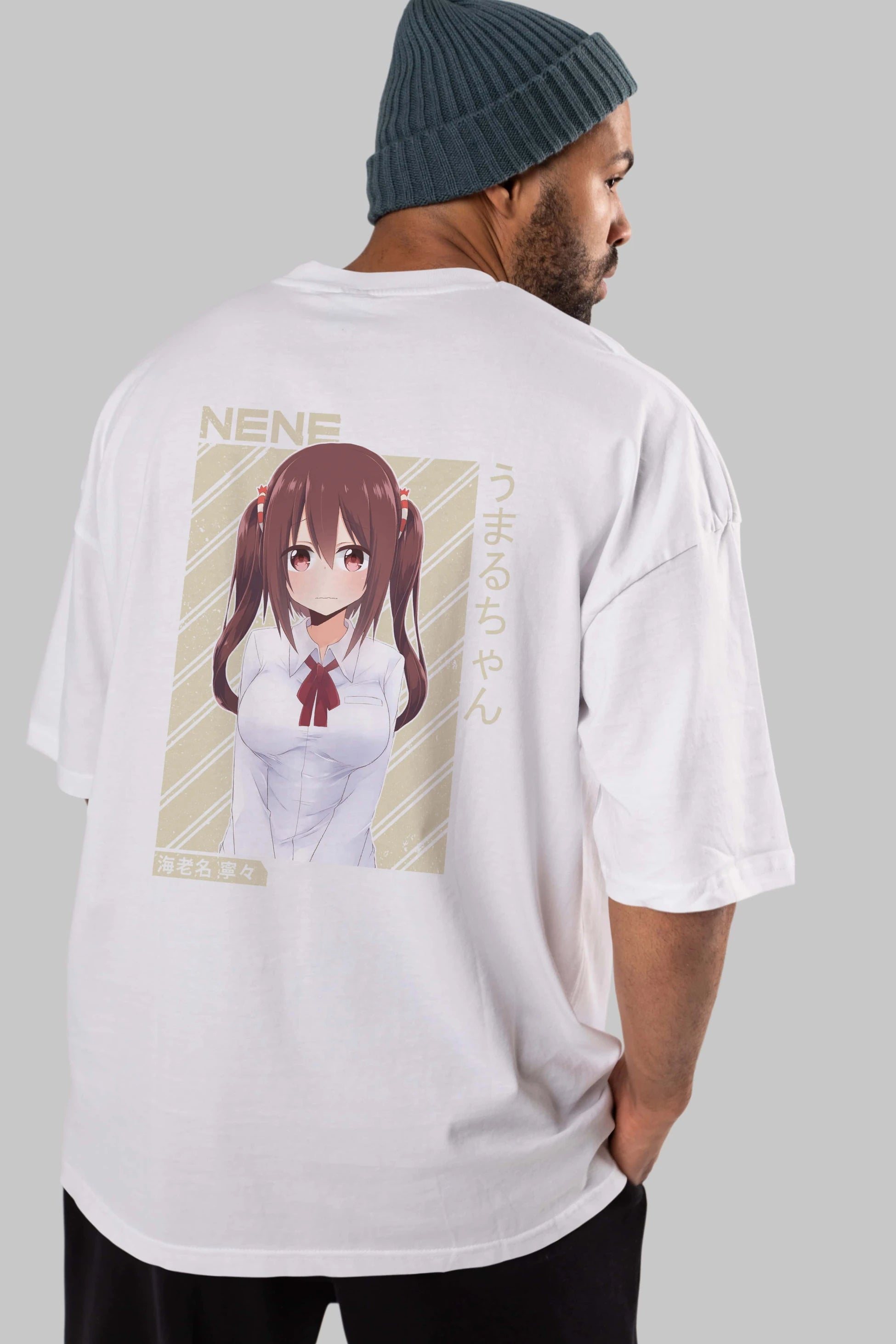 Nene Ebina 1 Anime Arka Baskılı Oversize t-shirt Erkek Kadın Unisex