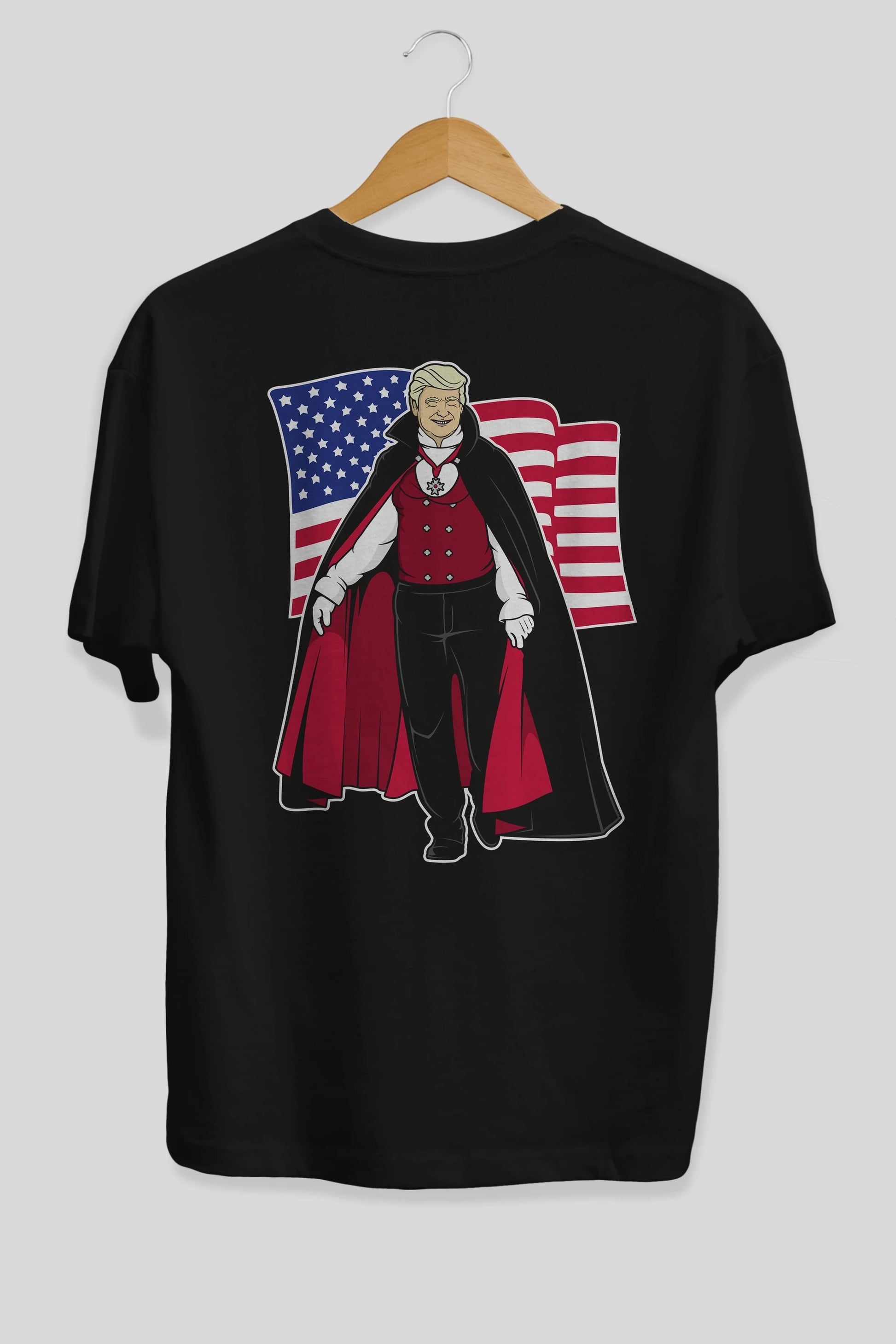 Trump Dracula Arka Baskılı Oversize t-shirt Erkek Kadın Unisex %100 Pamuk tişort