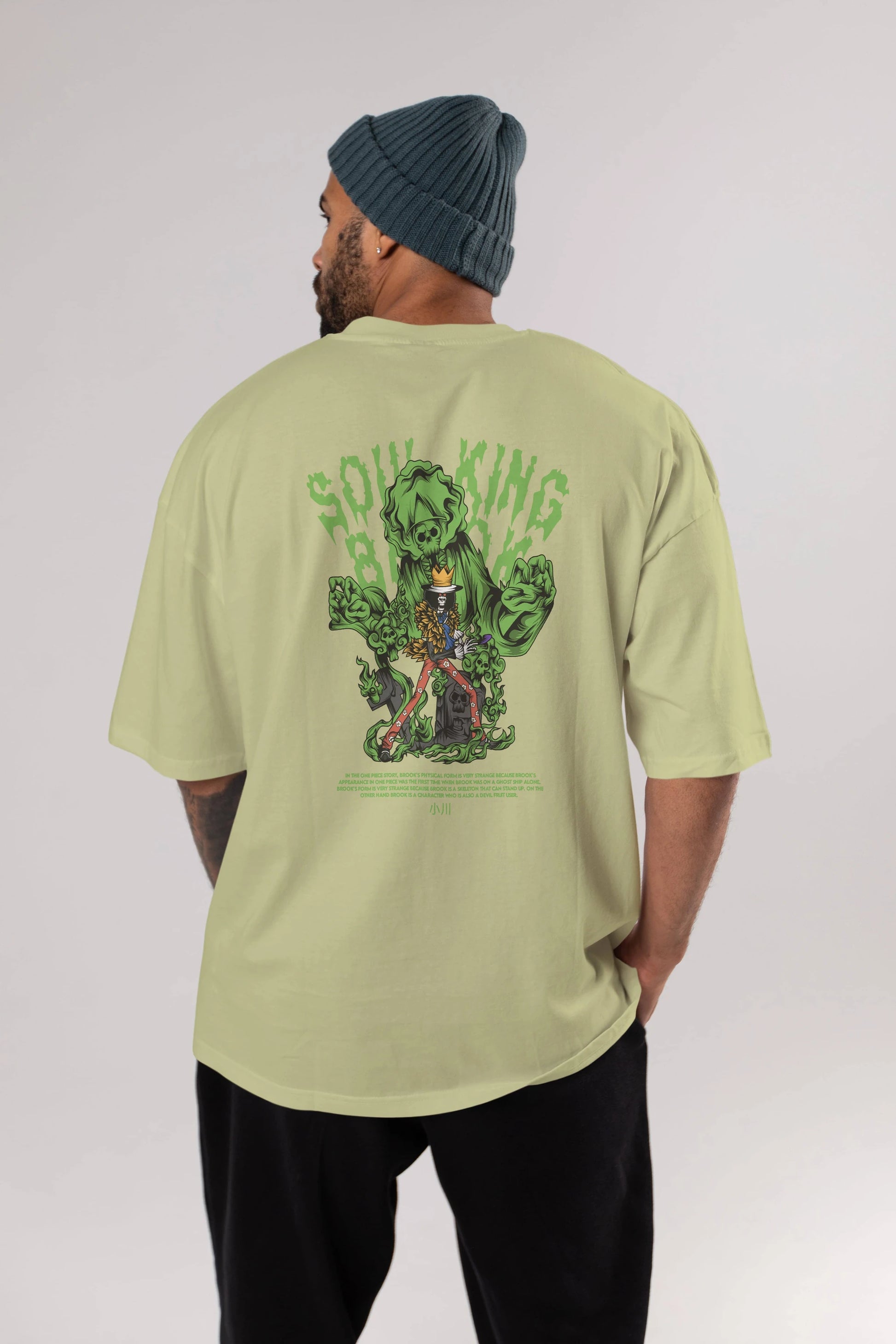 Soul King Brook Anime Arka Baskılı Oversize t-shirt Erkek Kadın Unisex