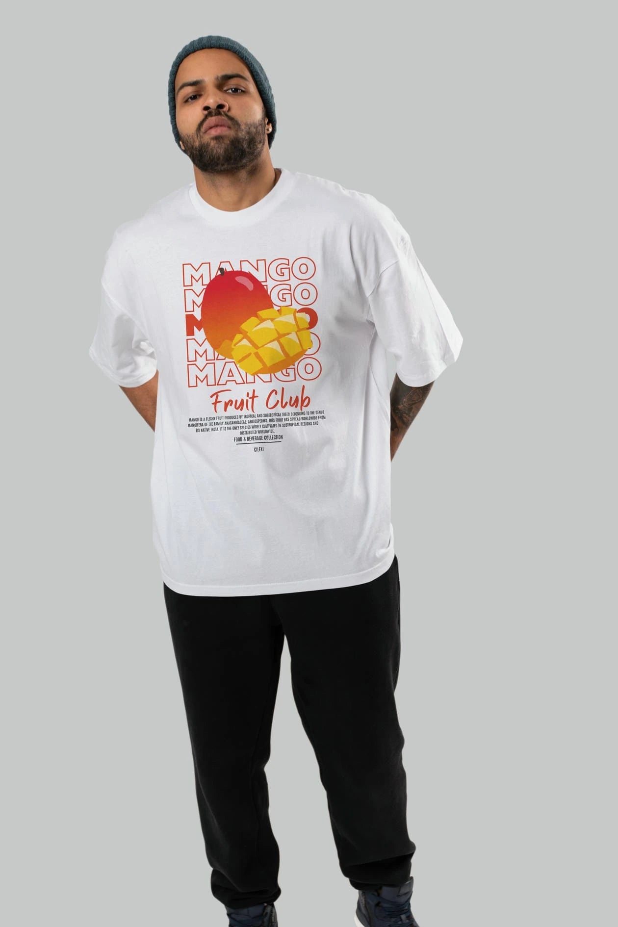Mango Ön Baskılı Oversize t-shirt Erkek Kadın Pamuk Bisiklet Yaka tişort