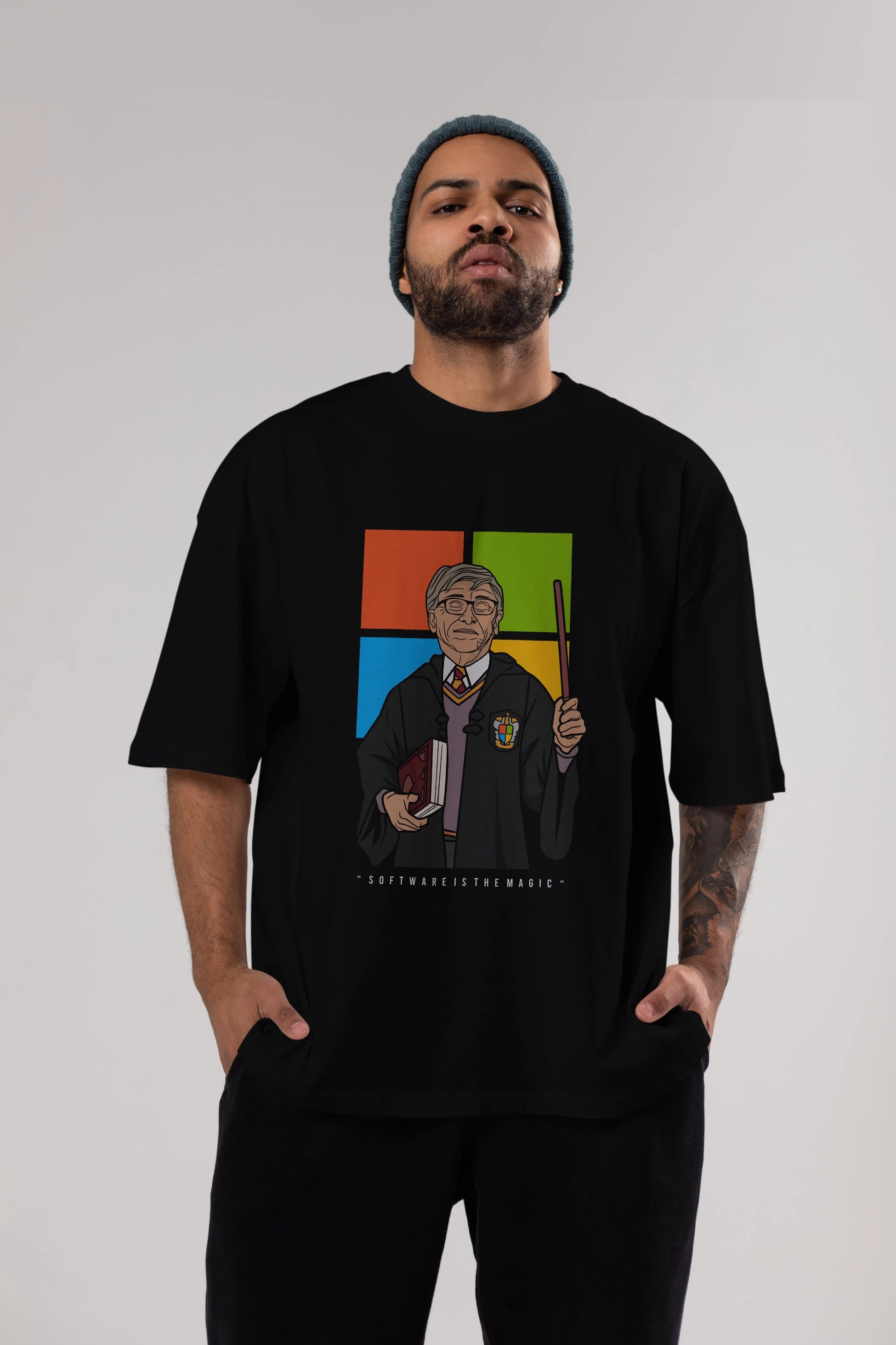 Harry Potter Gates Ön Baskılı Oversize t-shirt Erkek Kadın Unisex %100 Pamuk tişort