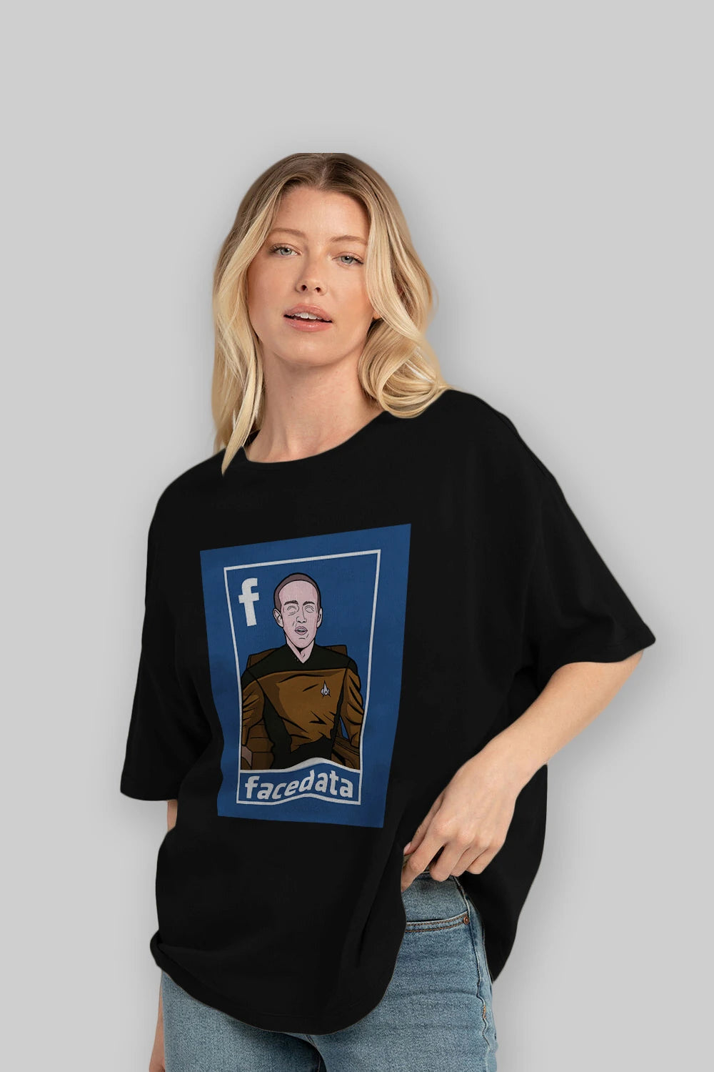 Zukerberg Data Ön Baskılı Oversize t-shirt Erkek Kadın Unisex %100 Pamuk tişort