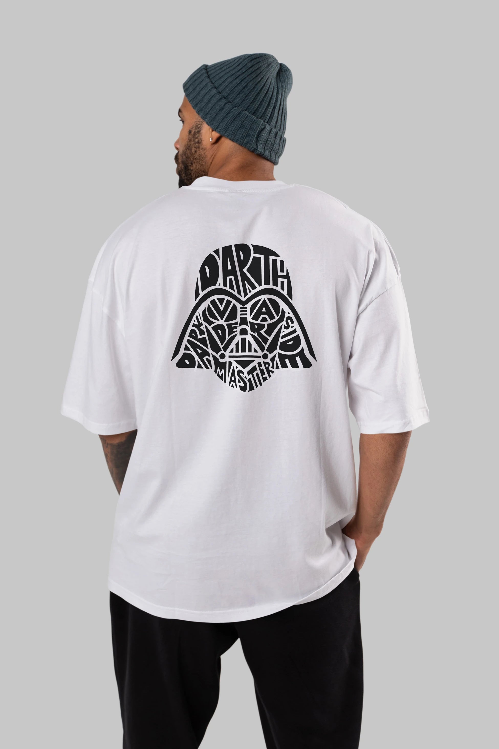 Darth Vader Arka Baskılı Oversize t-shirt %100 pamuk Erkek Kadın Unisex