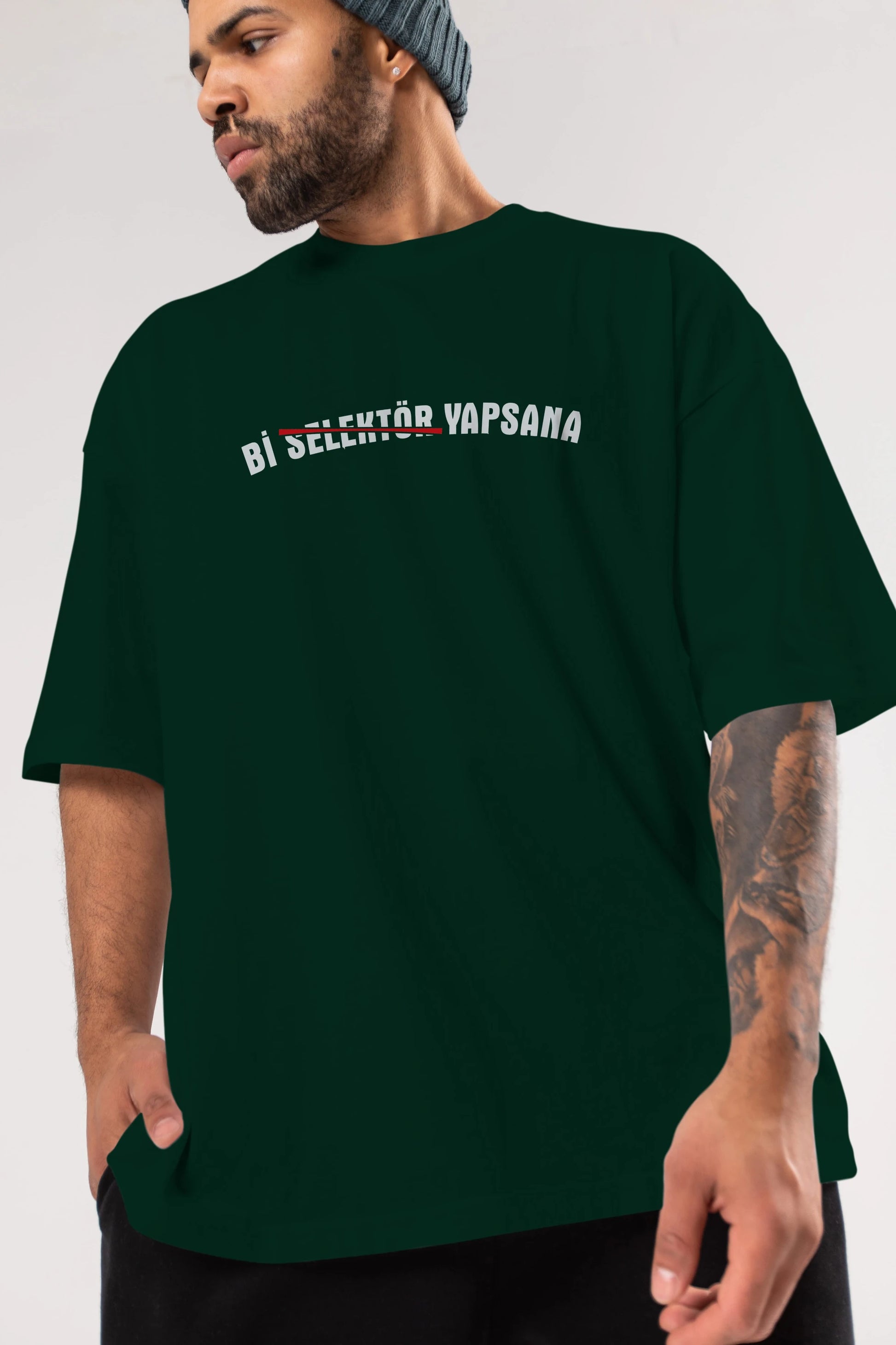 Bi Selektör Yapsana Ön Baskılı Oversize t-shirt %100 pamuk Erkek Kadın Unisex