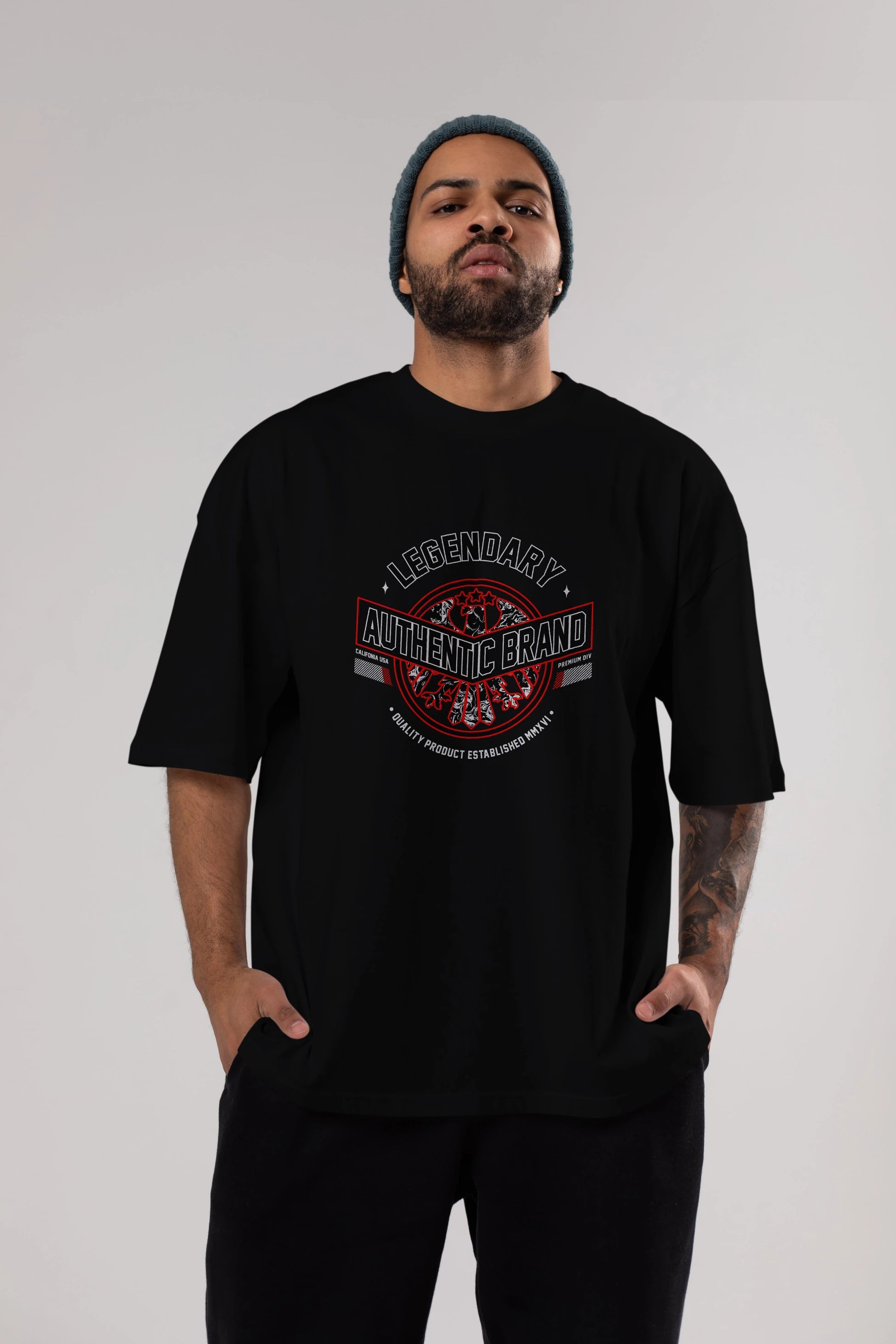 Legendary Brand Ön Baskılı Oversize t-shirt Erkek Kadın Unisex