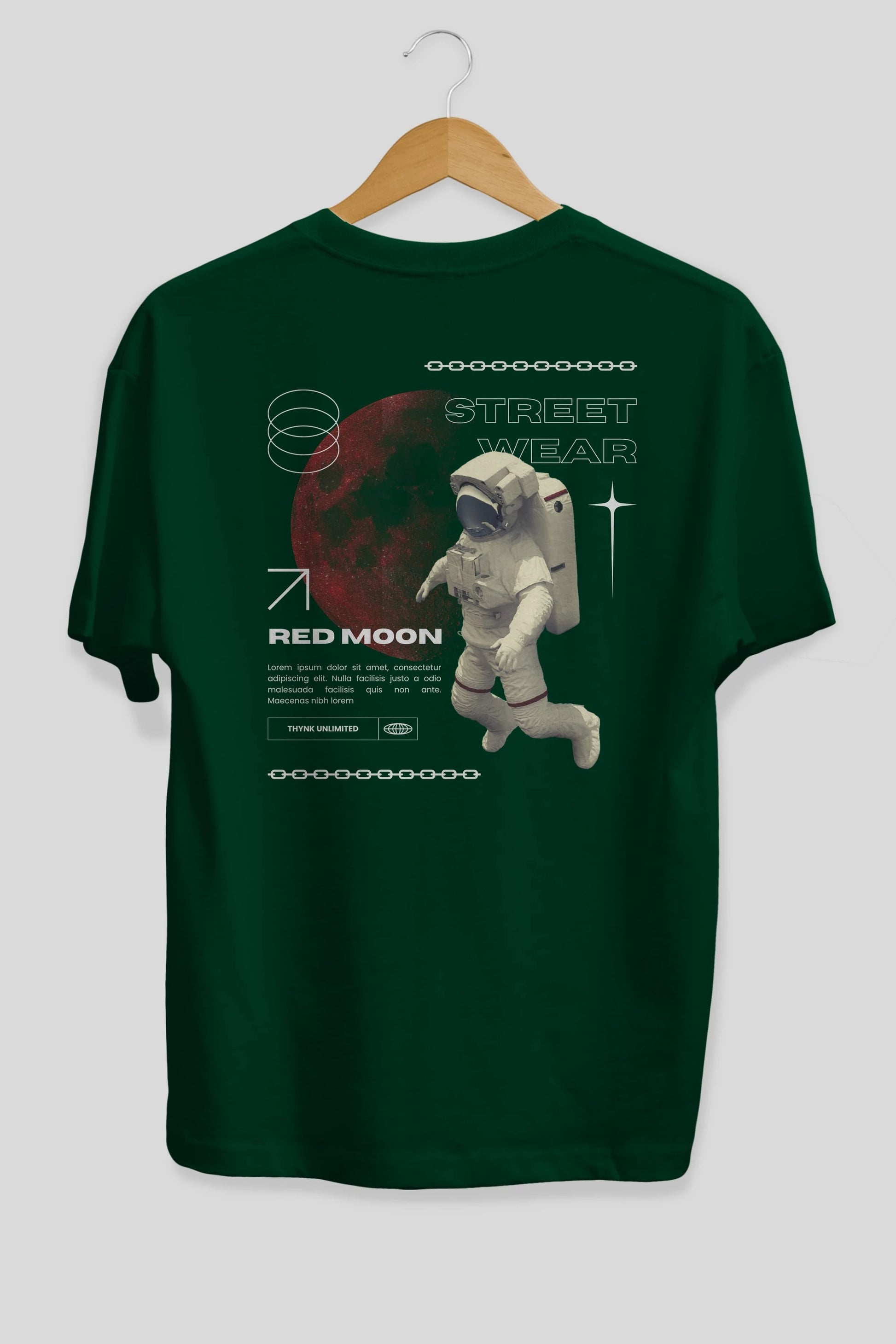Red Moon Streetwear Arka Baskılı Oversize t-shirt Erkek Kadın Unisex