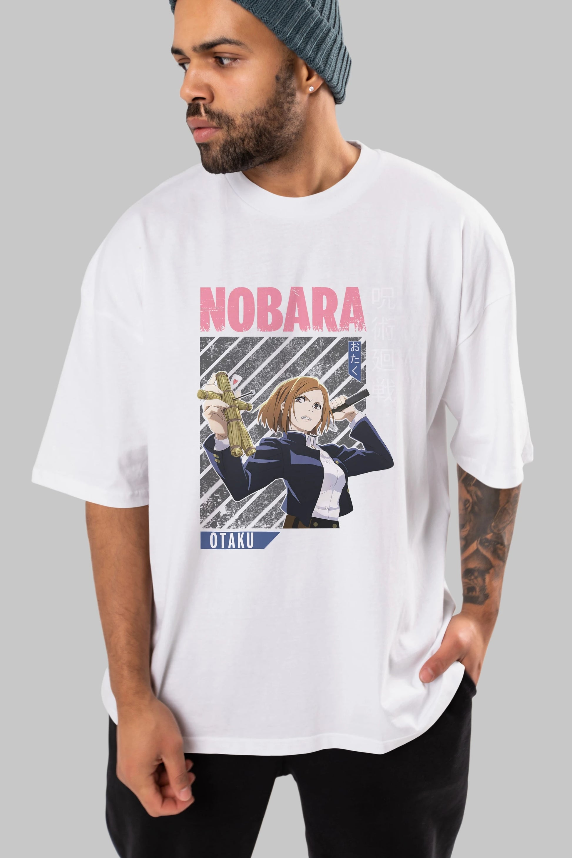 Nobara Kugisaki 6 Anime Ön Baskılı Oversize t-shirt %100 pamuk Erkek Kadın Unisex