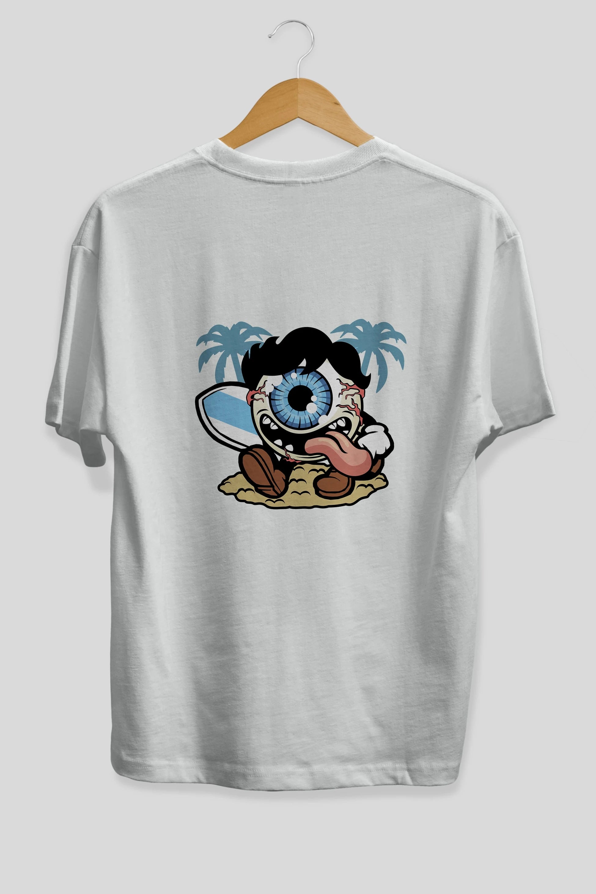 Eye Ball Surfer Arka Baskılı Oversize t-shirt Erkek Kadın Unisex %100 Pamuk tişort
