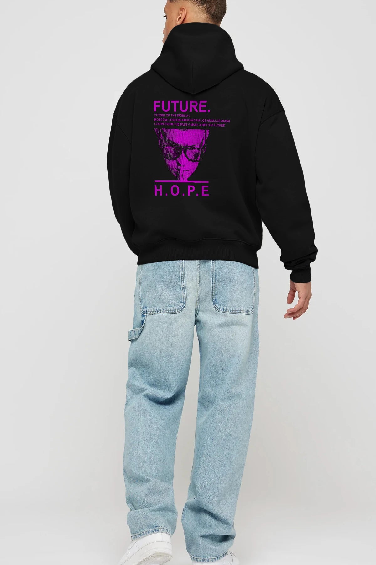 Future Hope Arka Baskılı Hoodie Oversize Kapüşonlu Sweatshirt Erkek Kadın Unisex