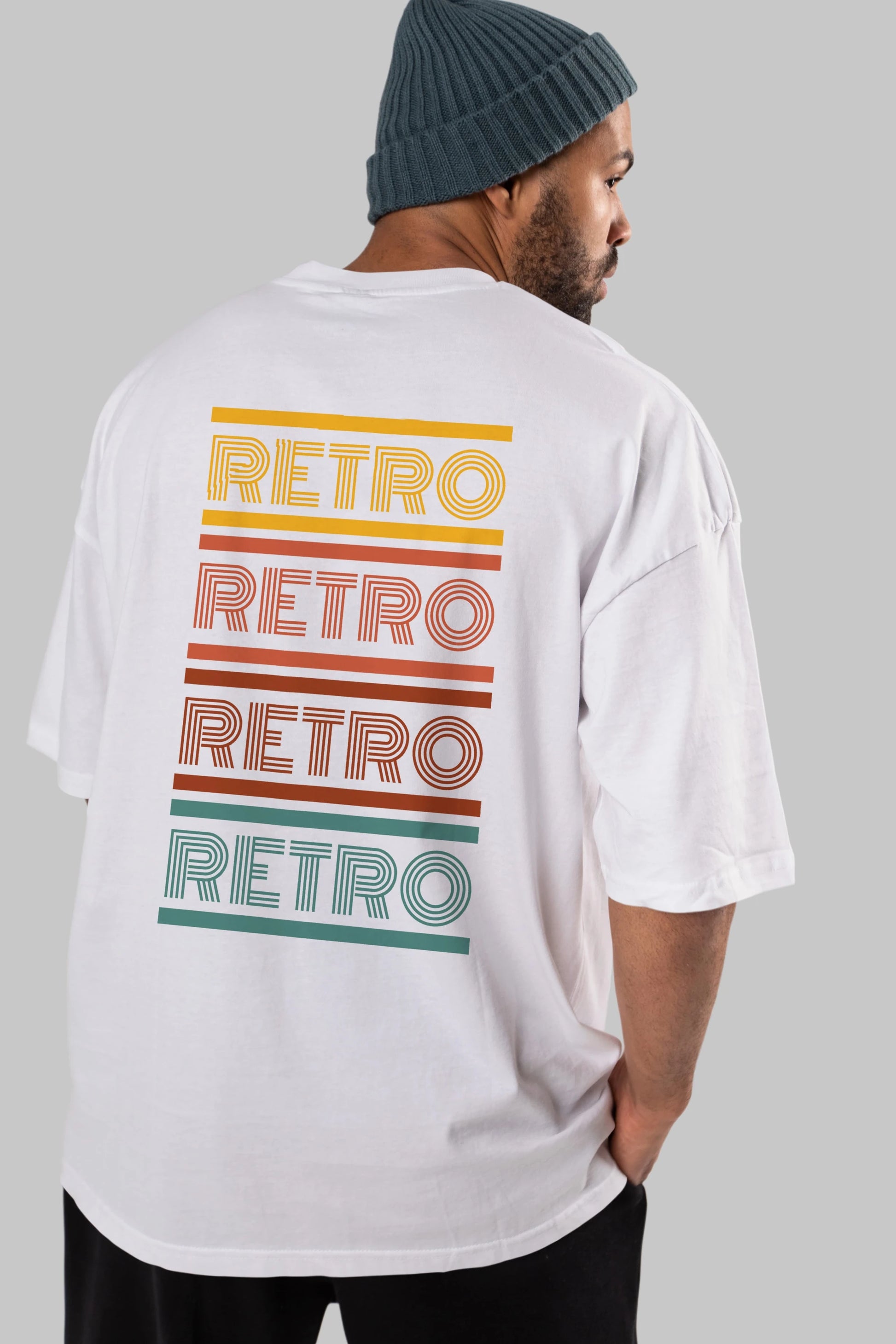 Retro Yazılı Arka Baskılı Oversize t-shirt Erkek Kadın Unisex