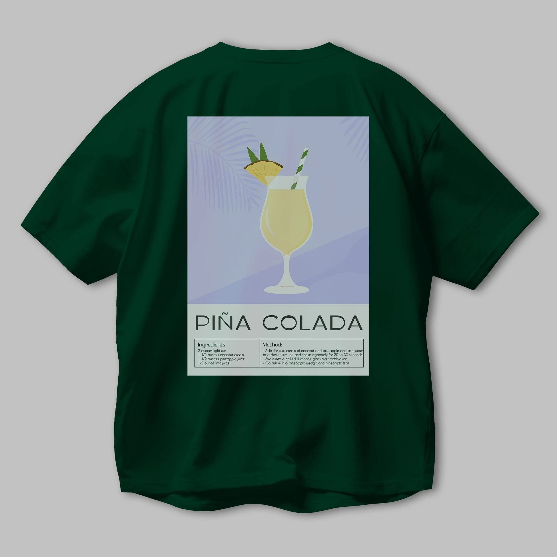 PIna Colada 6 Arka Baskılı Oversize t-shirt Erkek Kadın Unisex %100 Pamuk Bisiklet Yaka tişort