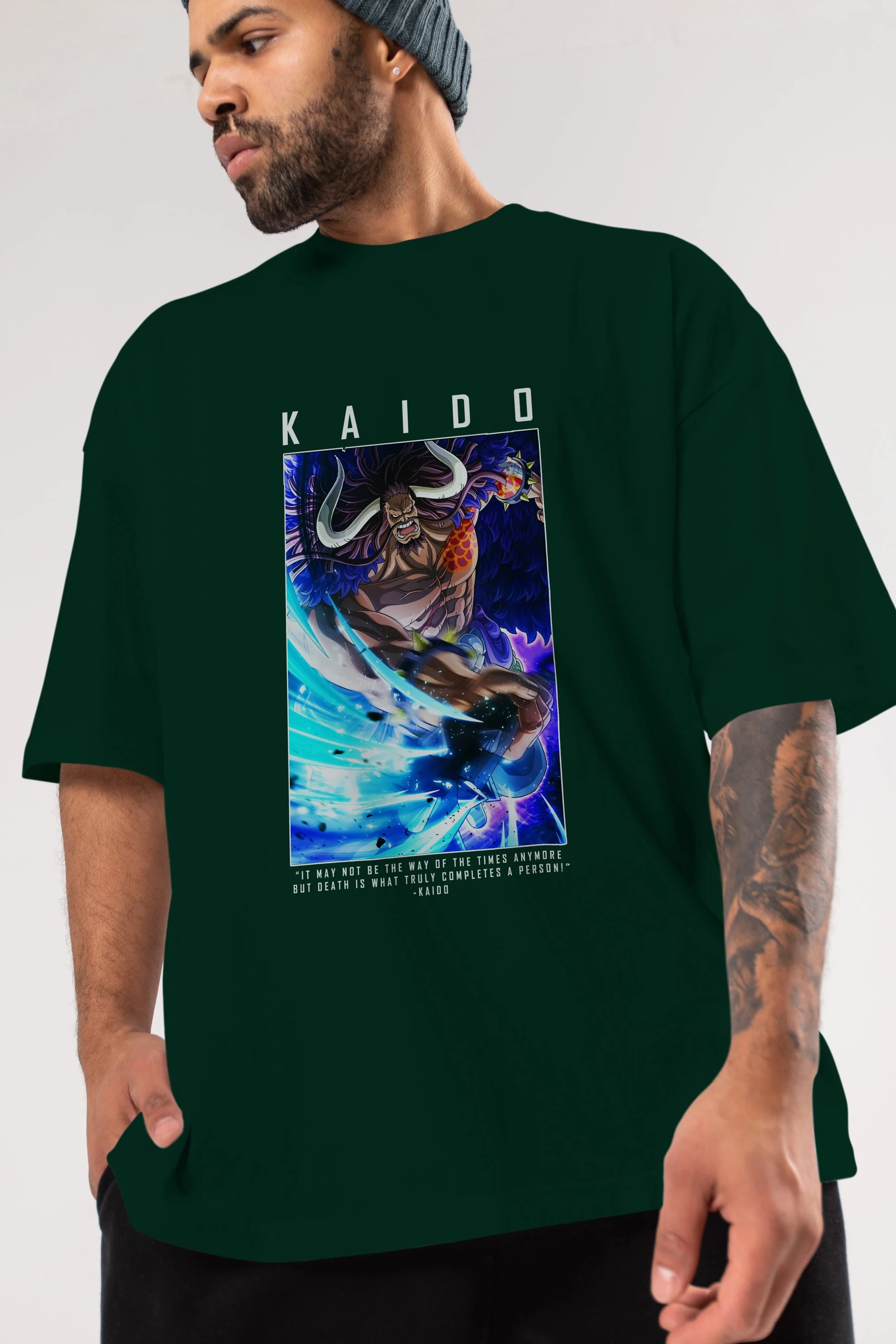 Kaido 2 Anime Ön Baskılı Oversize t-shirt Erkek Kadın Unisex
