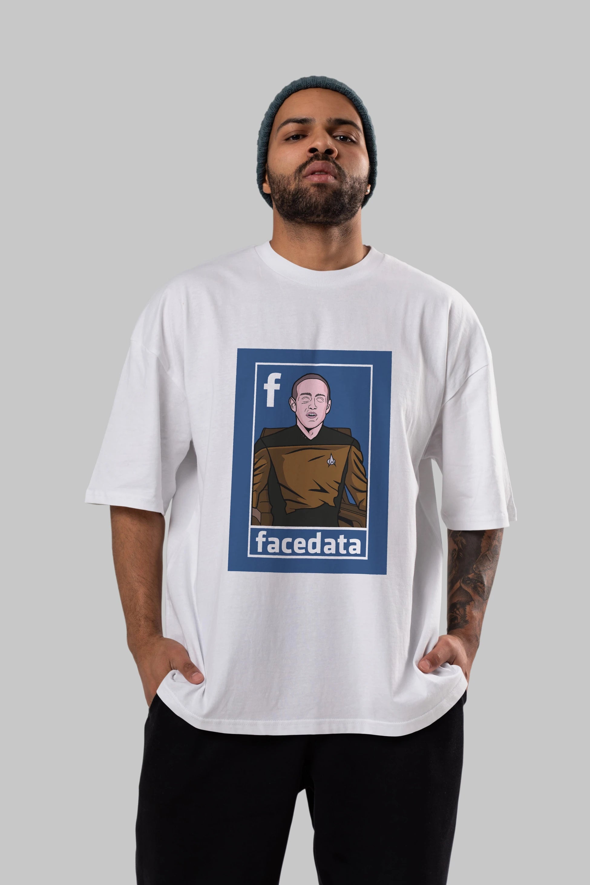 Zukerberg Data Ön Baskılı Oversize t-shirt Erkek Kadın Unisex %100 Pamuk tişort