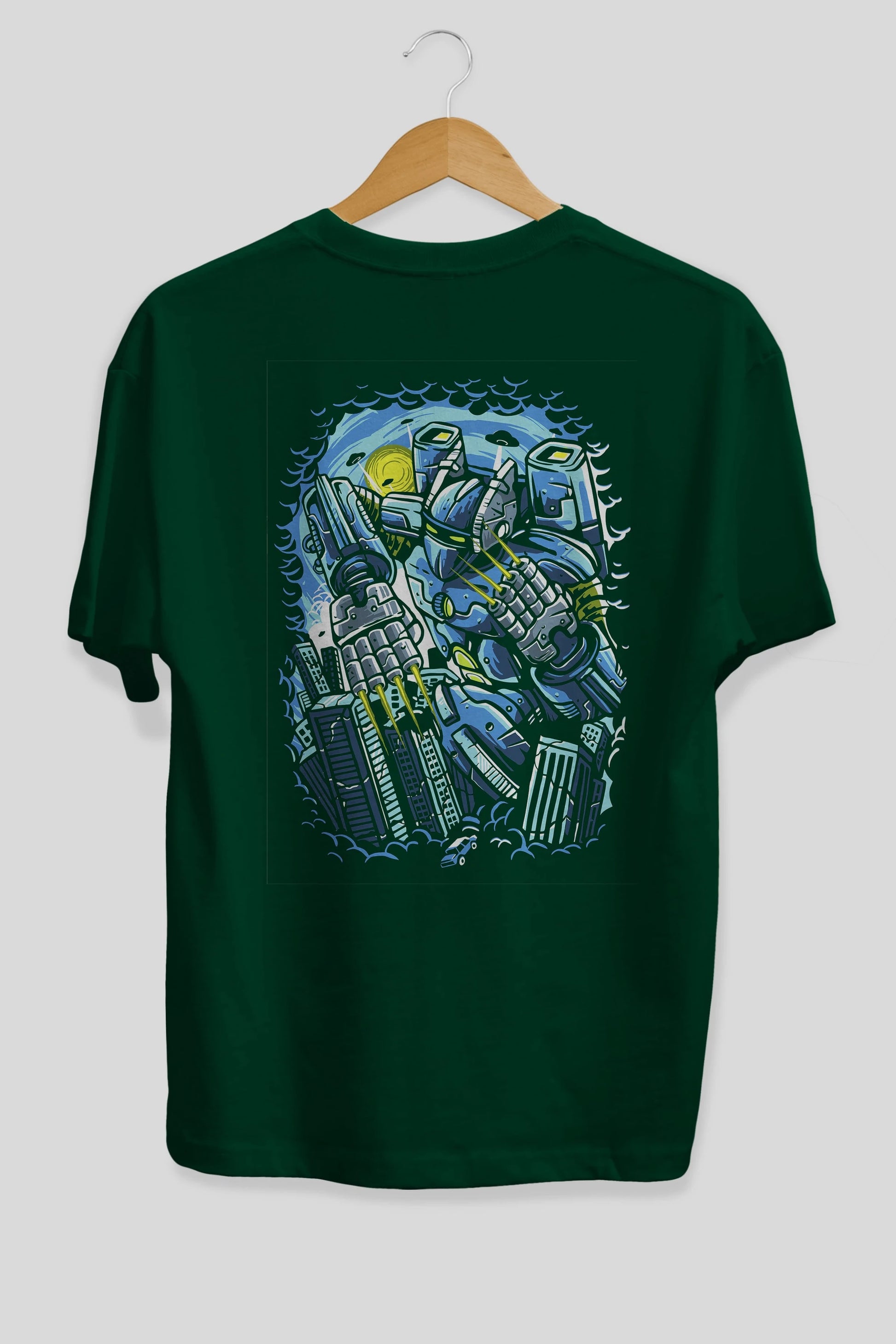 Destroy The City Arka Baskılı Oversize t-shirt Erkek Kadın Unisex %100 Pamuk