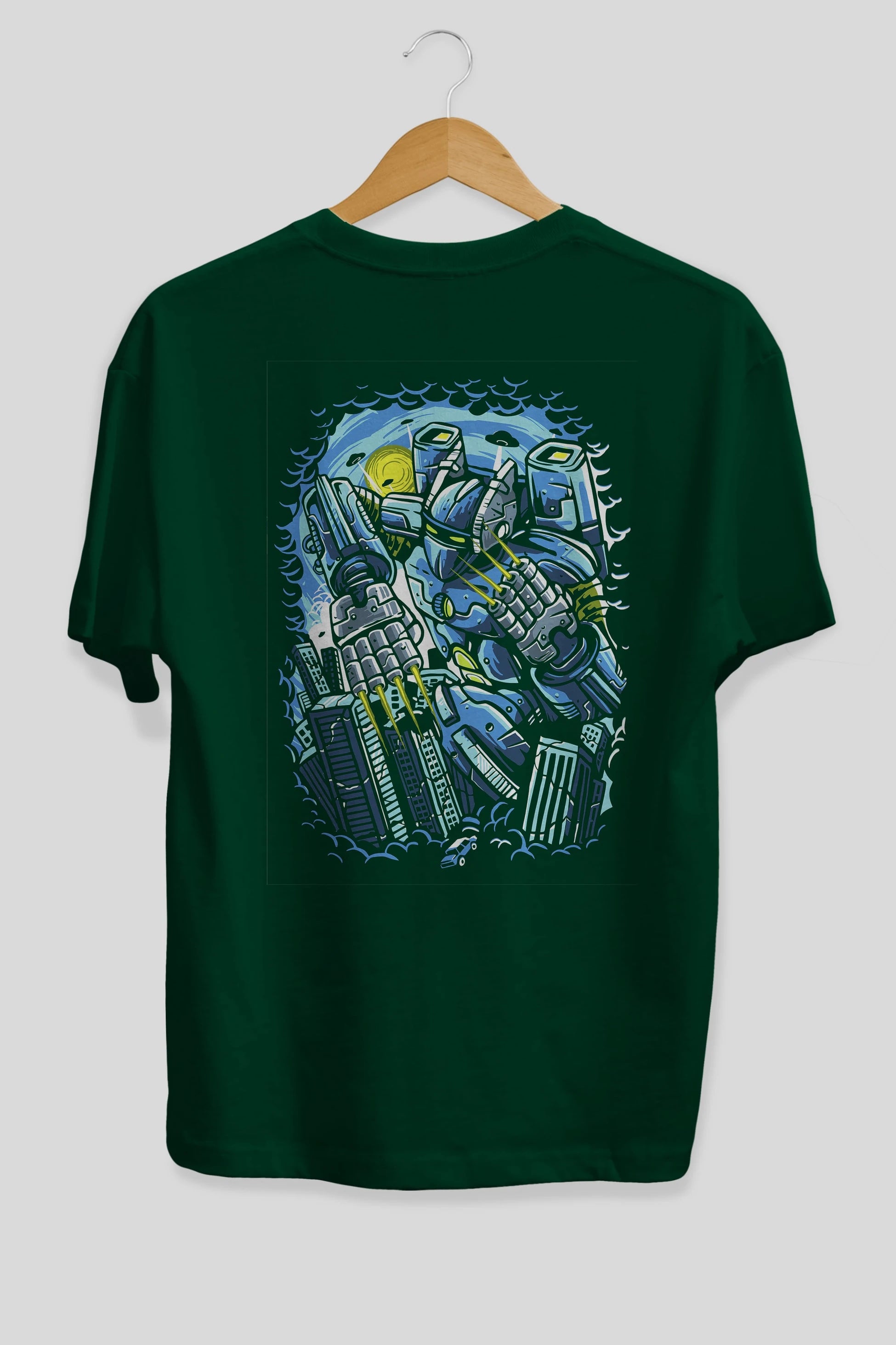 Destroy The City Arka Baskılı Oversize t-shirt Erkek Kadın Unisex %100 Pamuk