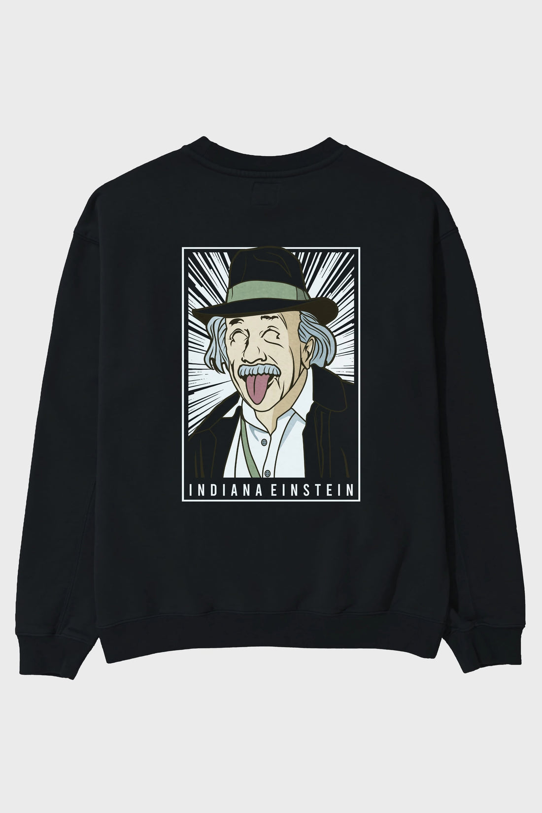 Indiana Jones Einstein Arka Baskılı Oversize Sweatshirt Erkek Kadın Unisex