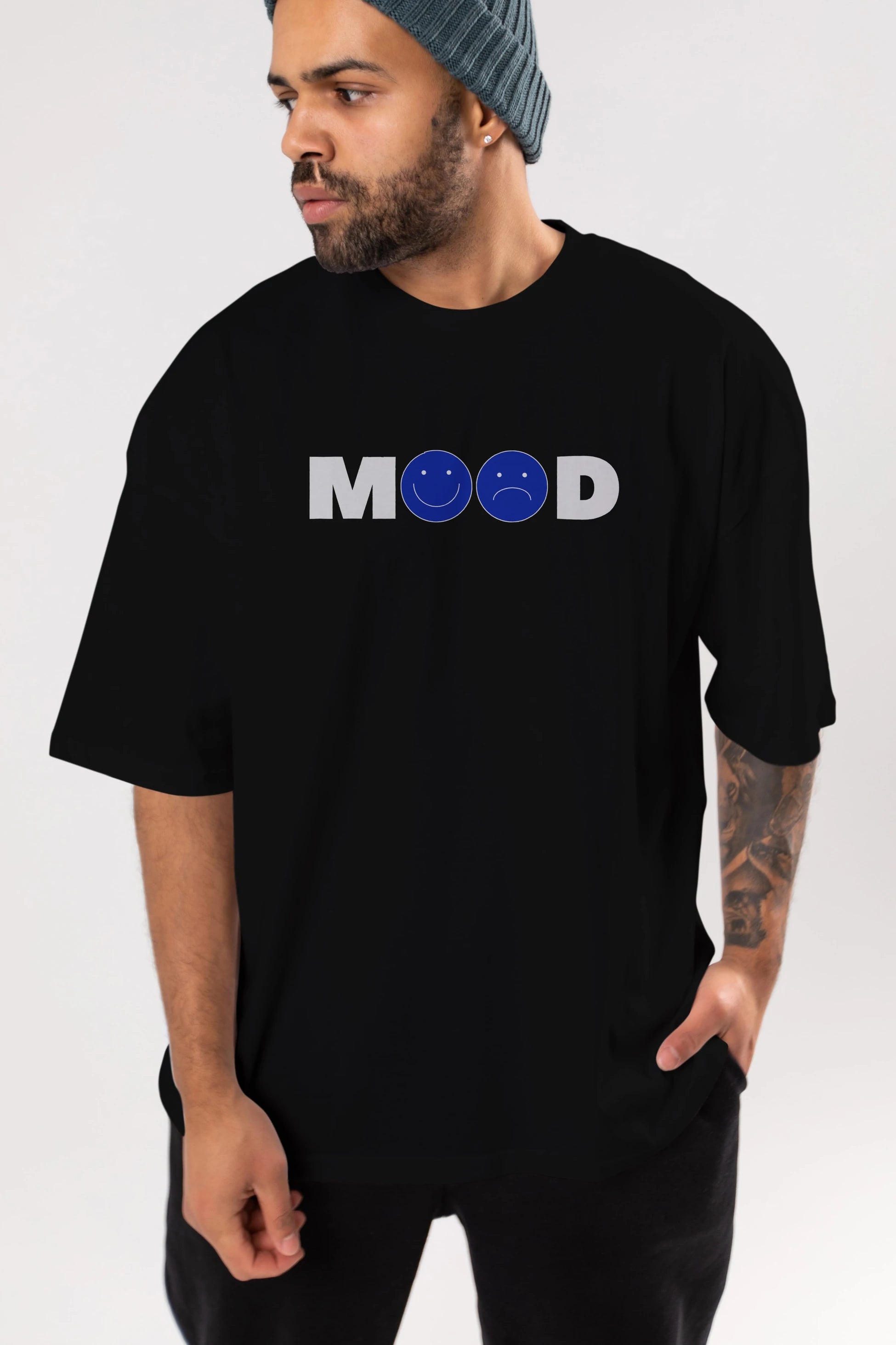 Mood Ön Baskılı Oversize t-shirt Erkek Kadın Unisex
