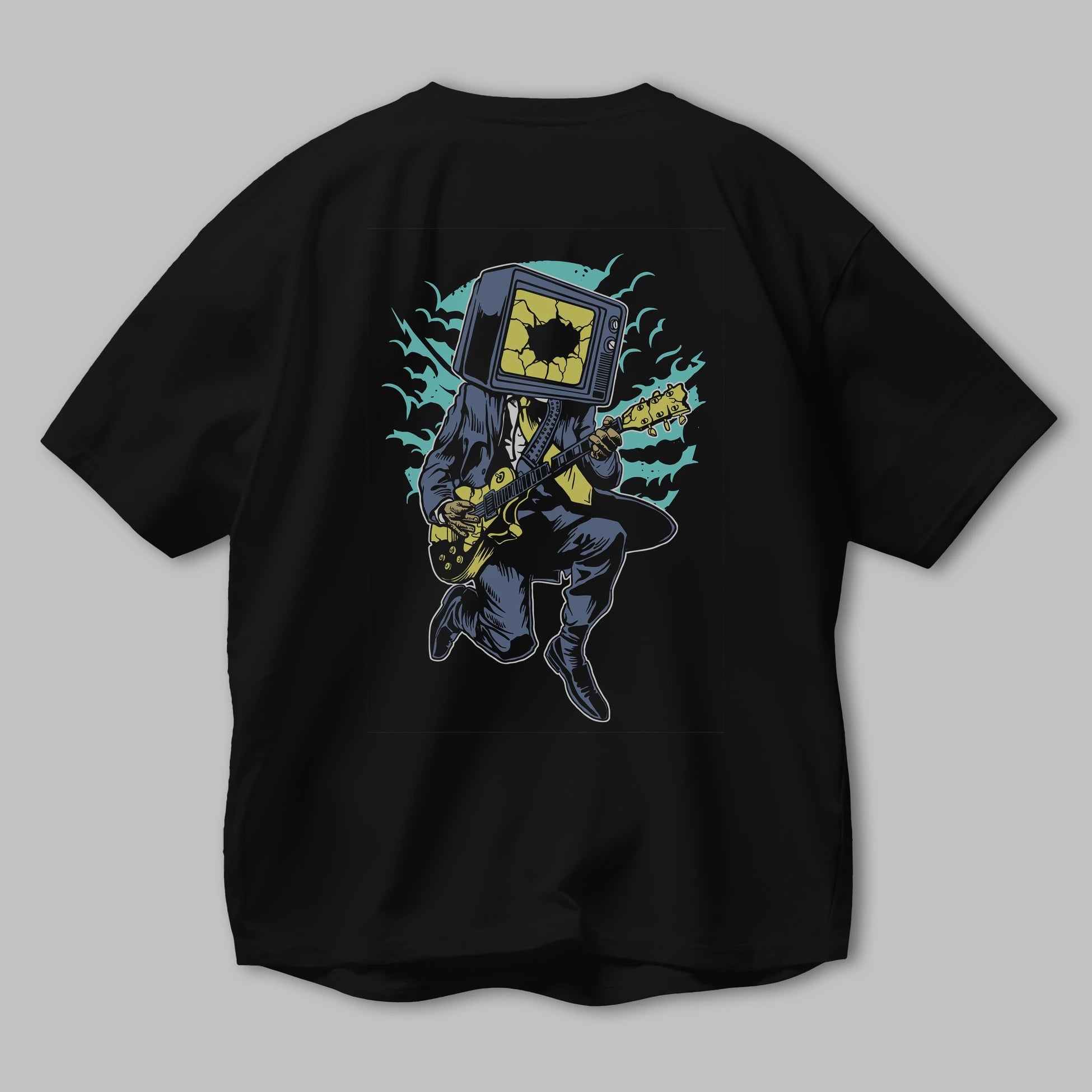Death Rock Arka Baskılı Oversize t-shirt Erkek Kadın Unisex %100 Pamuk