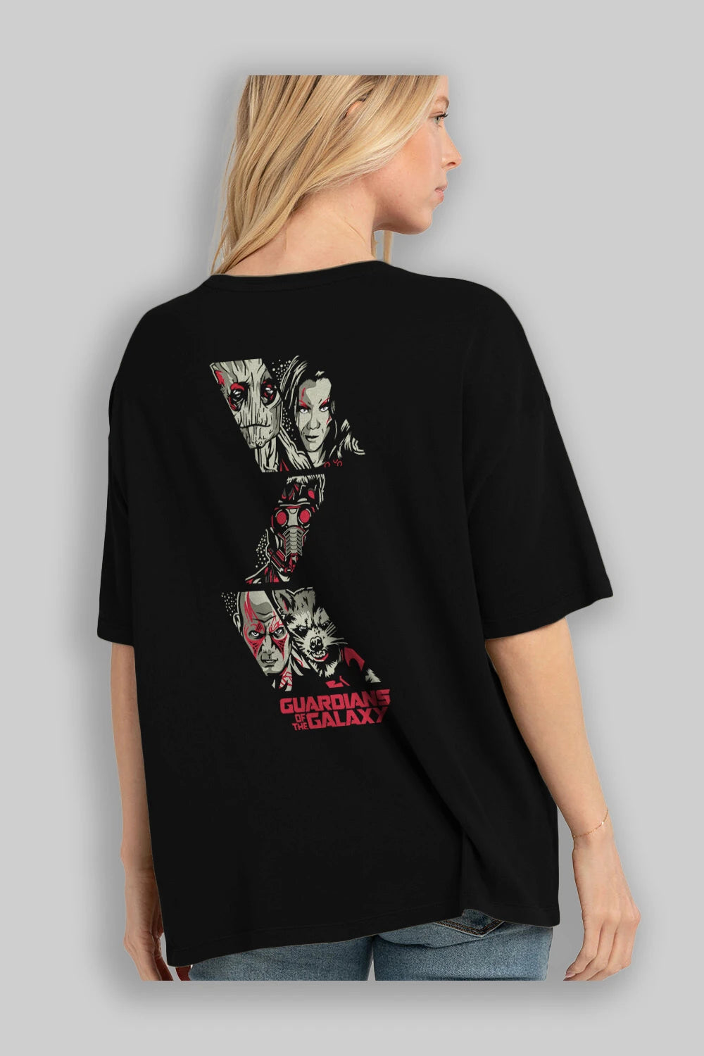 Guardians of The Galaxy (2) Arka Baskılı Oversize t-shirt Erkek Kadın Unisex %100 Pamuk Bisiklet Yaka tişort