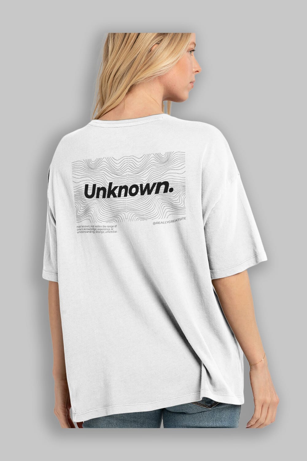 Unknown Yazılı Arka Baskılı Oversize t-shirt Erkek Kadın Unisex