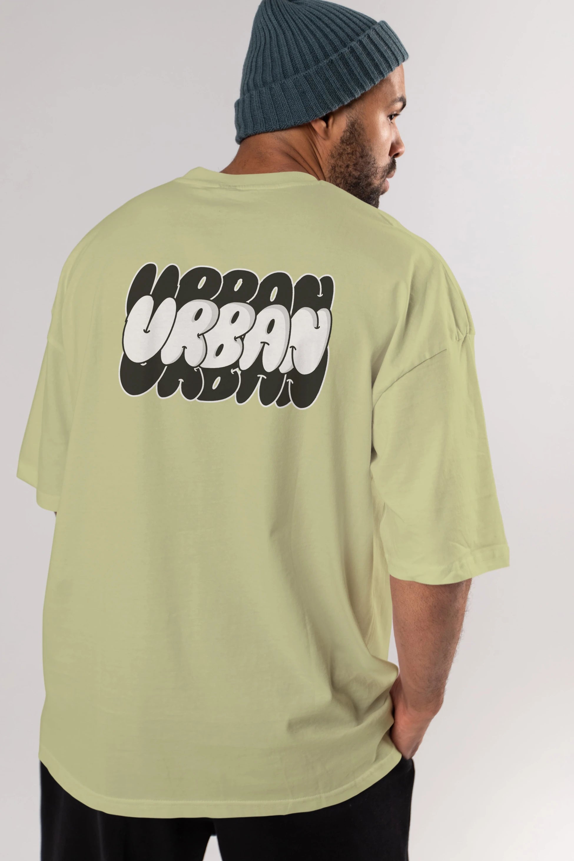 Urban Yazılı Arka Baskılı Oversize t-shirt Erkek Kadın Unisex