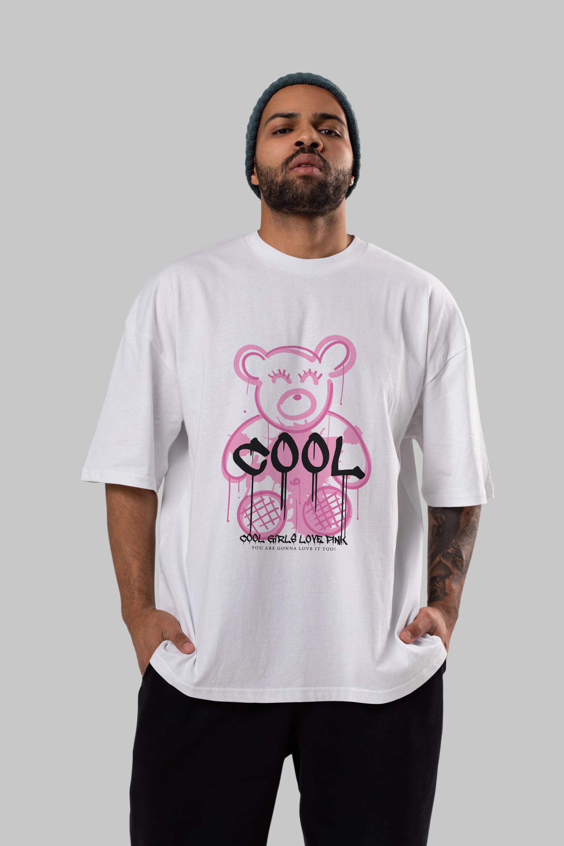 Cool Bear Ön Baskılı Oversize t-shirt Erkek Kadın Unisex