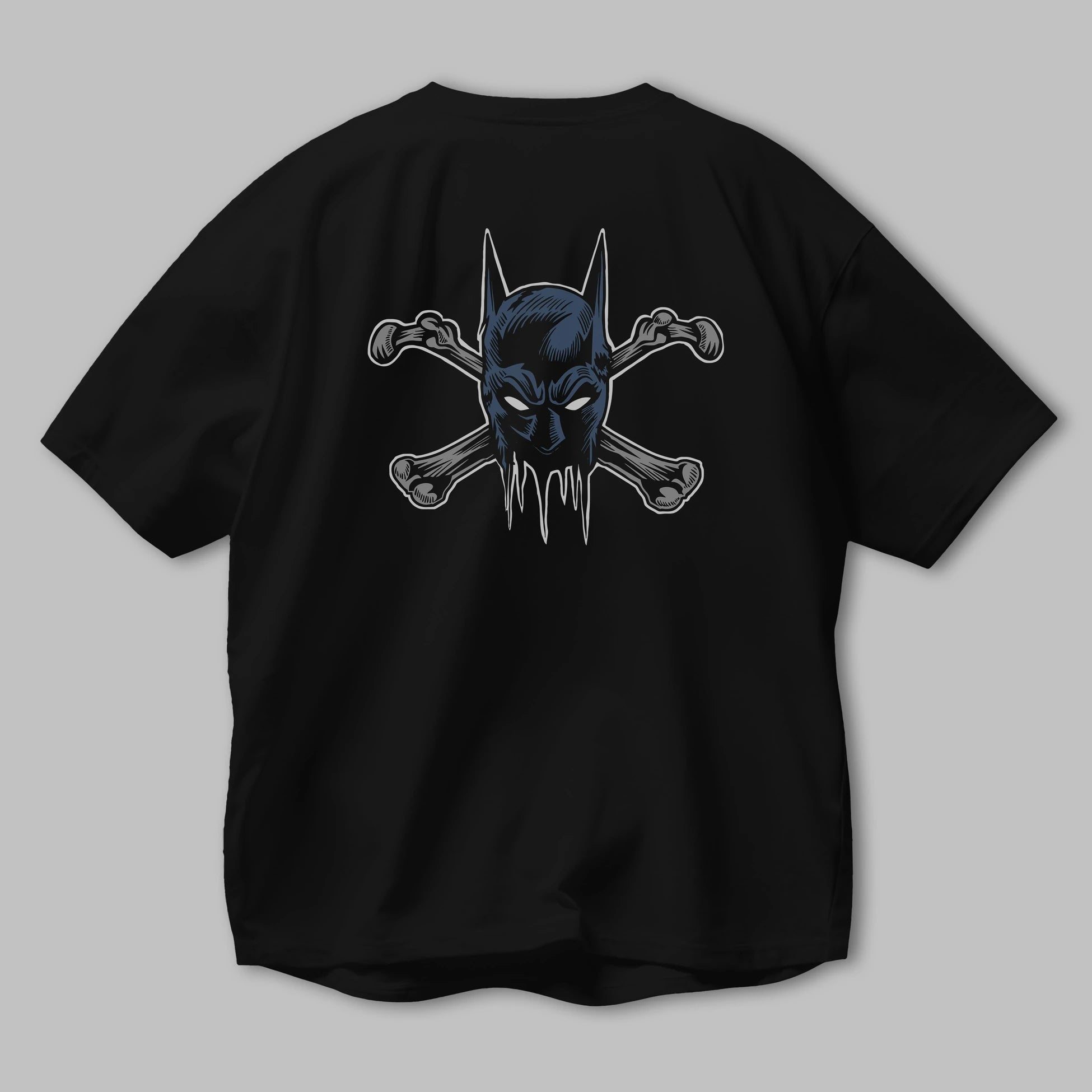Batbones Arka Baskılı Oversize t-shirt Erkek Kadın Unisex %100 Pamuk