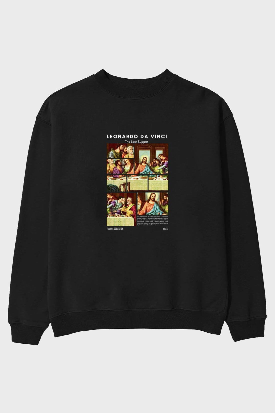 Leonardo Da Vinci ön Baskılı Oversize Sweatshirt Erkek Kadın Unisex