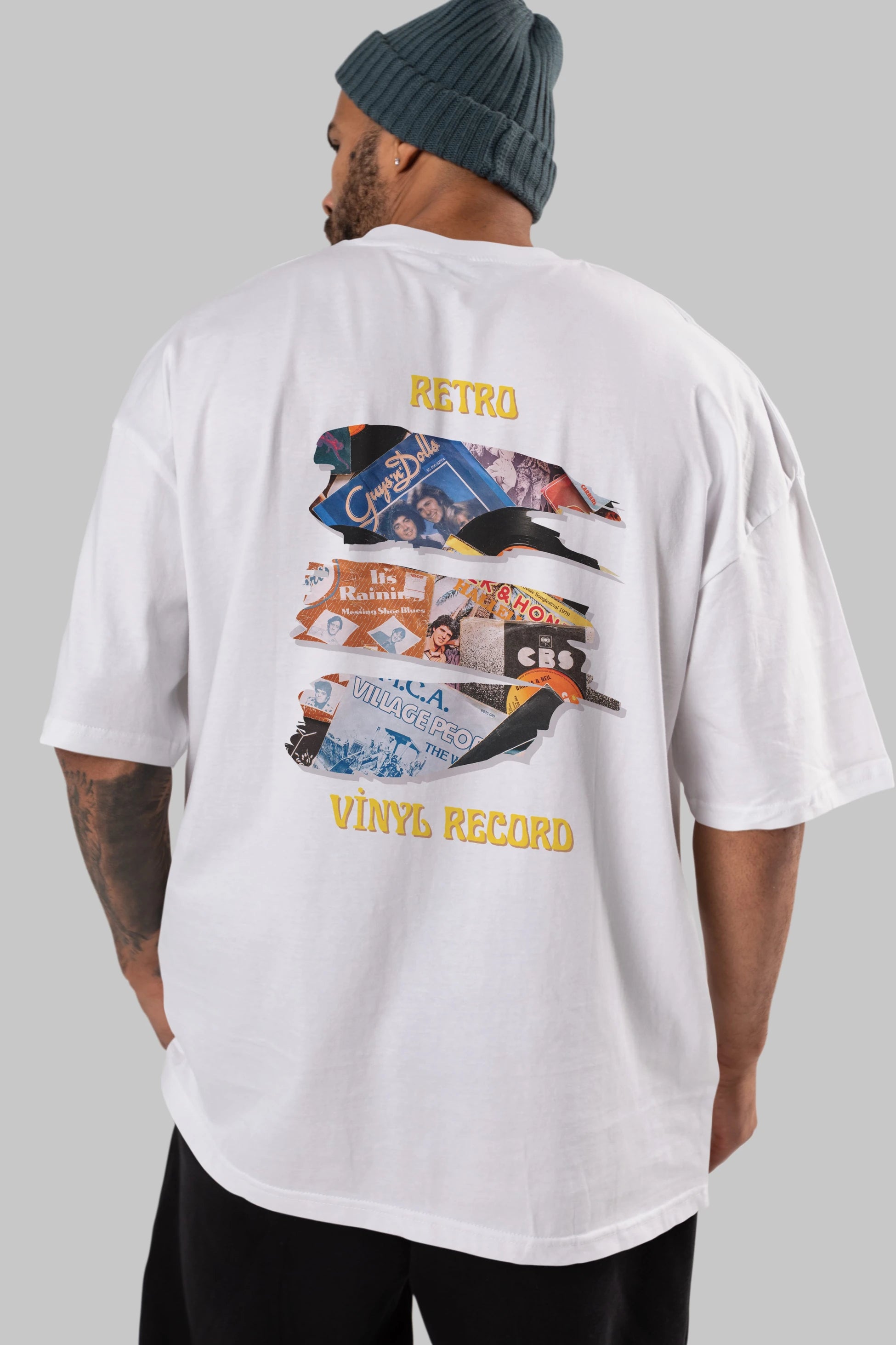 Retro Design Arka Baskılı Oversize t-shirt Erkek Kadın Unisex