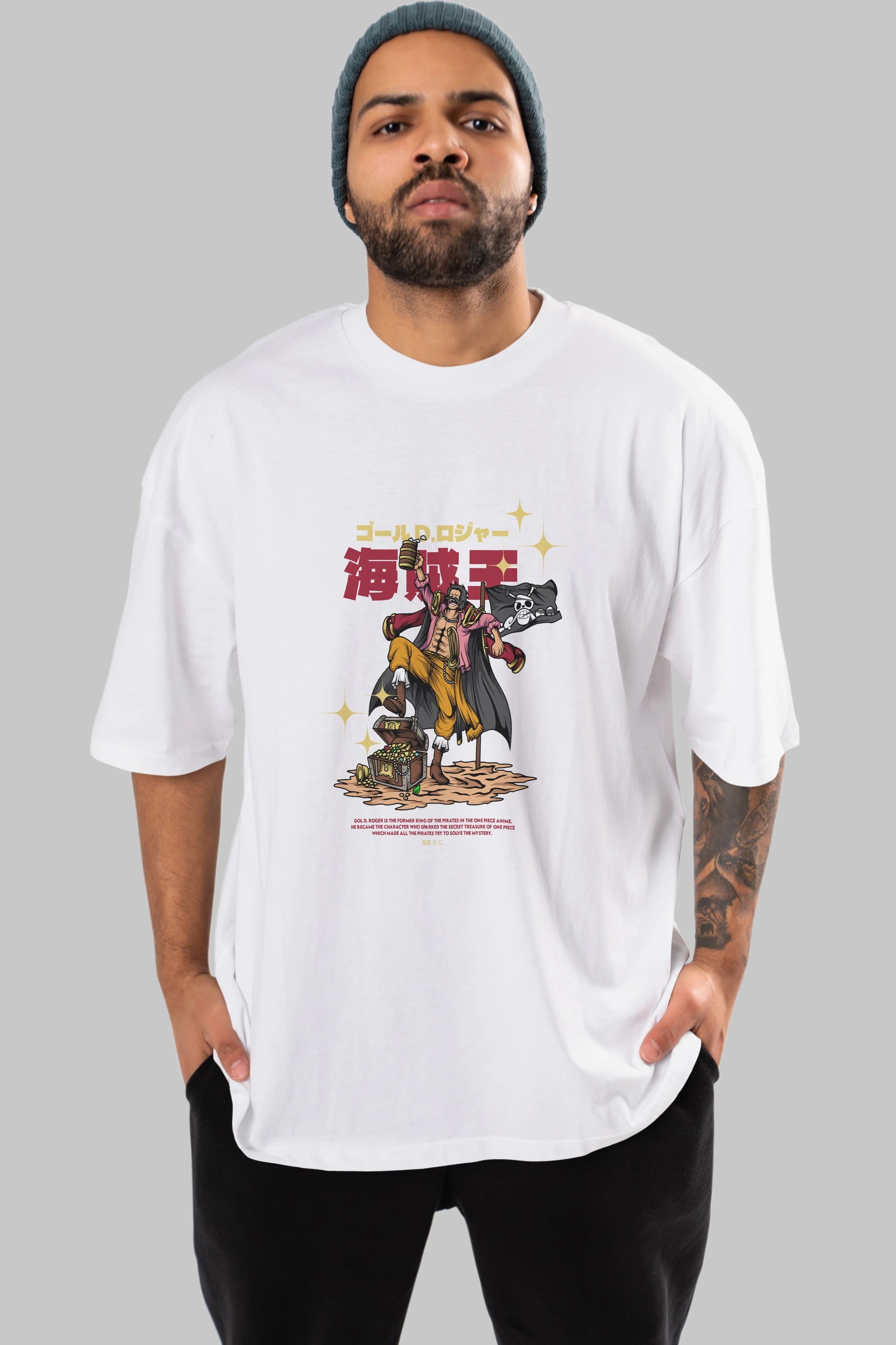 Roger Anime Ön Baskılı Oversize t-shirt %100 pamuk Erkek Kadın Unisex