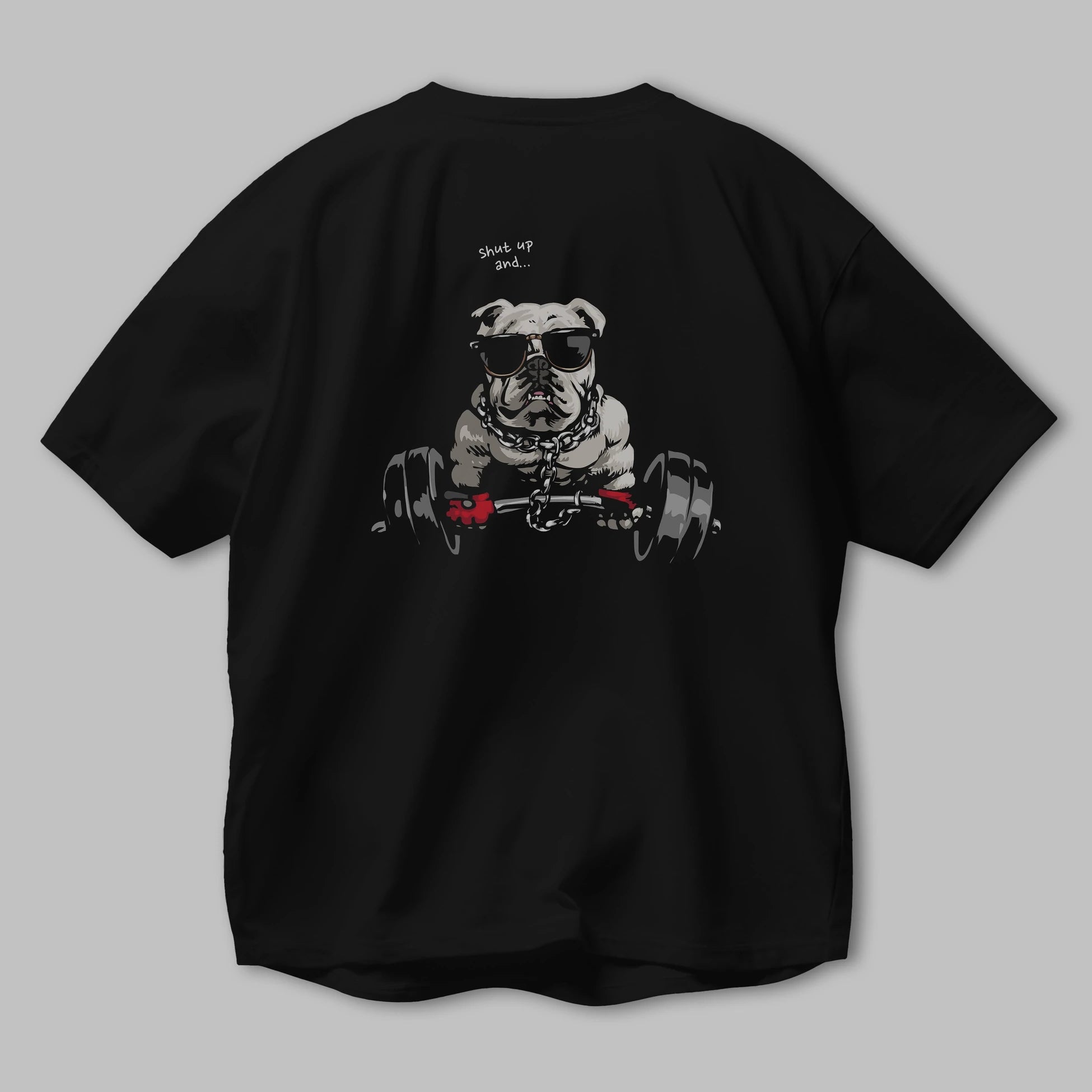 Teddy Bear Lift Weights Arka Baskılı Oversize t-shirt Erkek Kadın Unisex %100 Pamuk