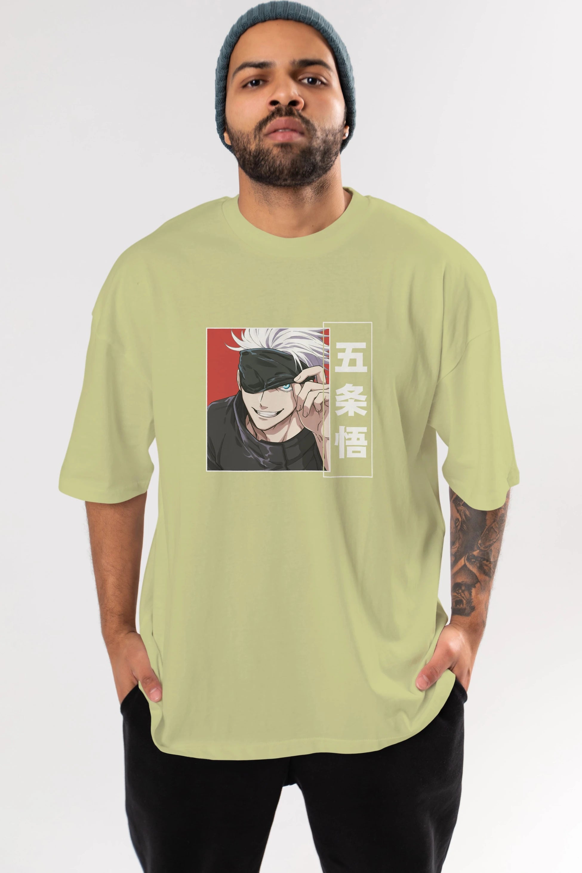 JUJUTSU KAISEN Anime Ön Baskılı Oversize t-shirt %100 pamuk Erkek Kadın Unisex