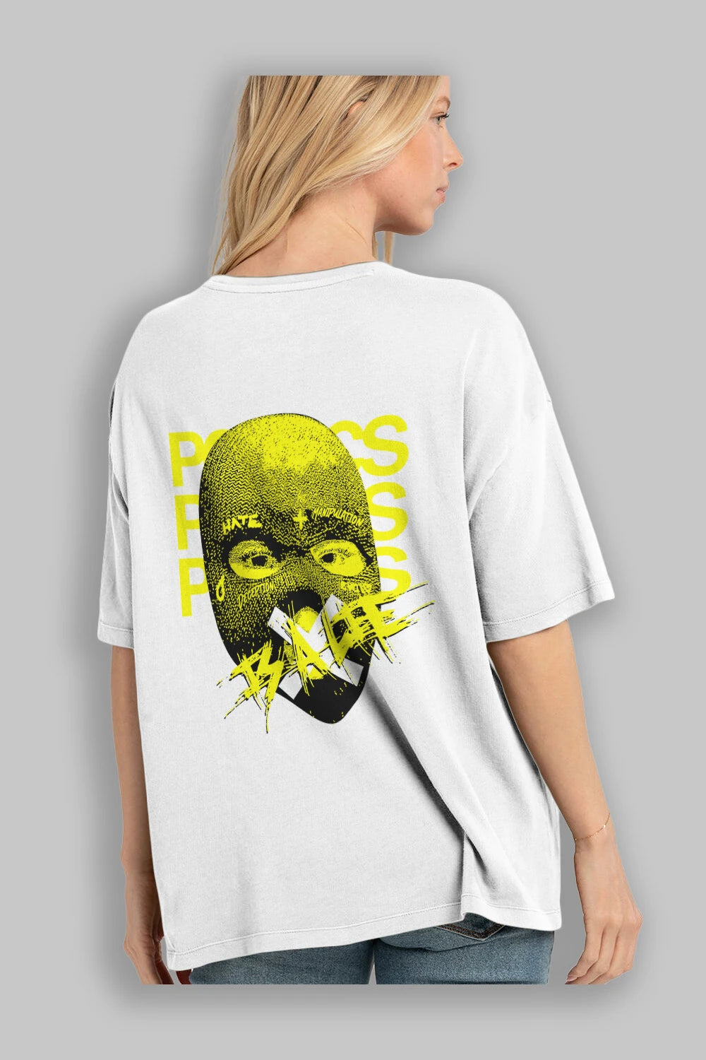 Politics is a Lie Arka Baskılı Oversize t-shirt Erkek Kadın Unisex
