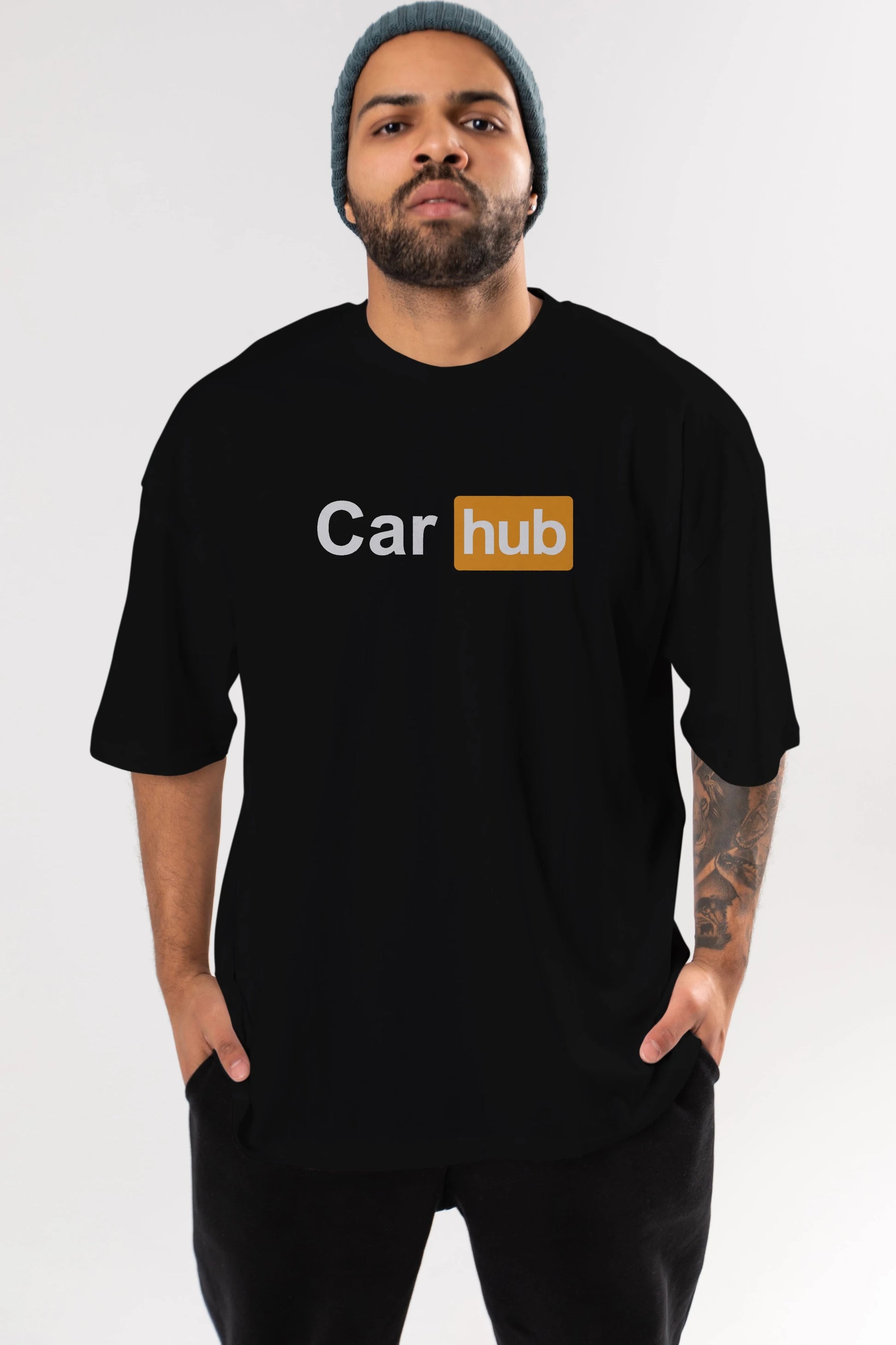 Car Hub Ön Baskılı Oversize t-shirt %100 pamuk Erkek Kadın Unisex
