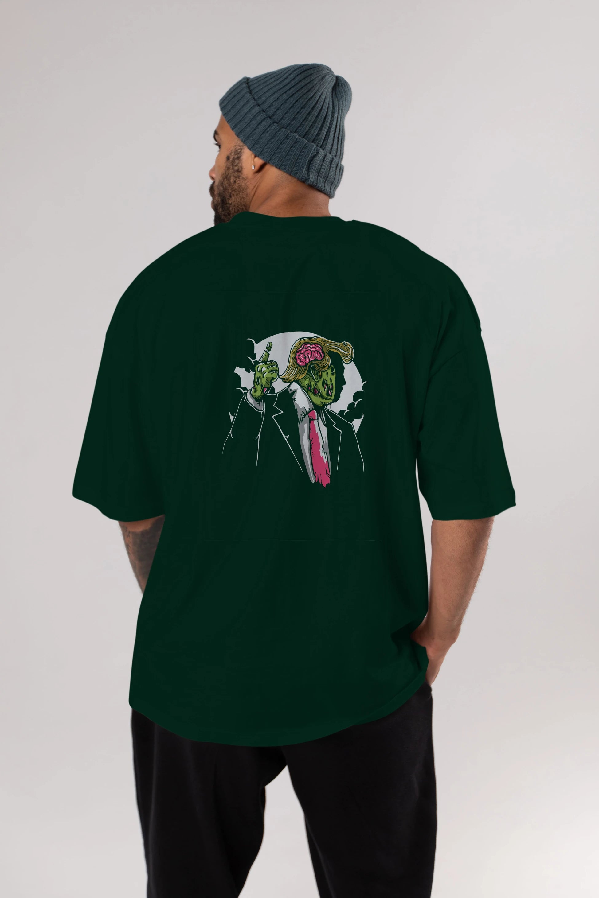 Make Zombie Great Again Arka Baskılı Oversize t-shirt Erkek Kadın Unisex %100 Pamuk