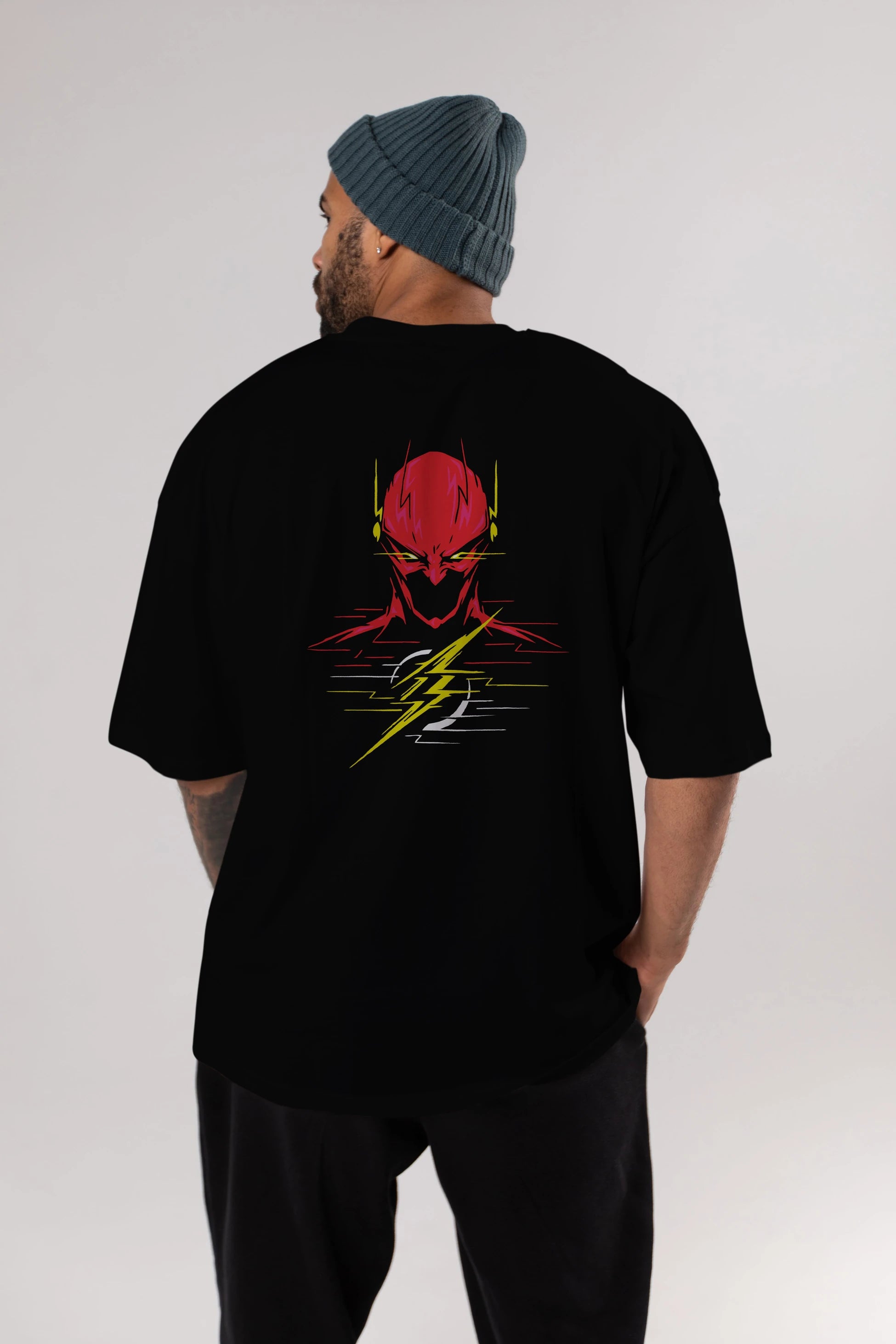 Flash Avengers (2) Arka Baskılı Oversize t-shirt Erkek Kadın Unisex %100 Pamuk Bisiklet Yaka tişort