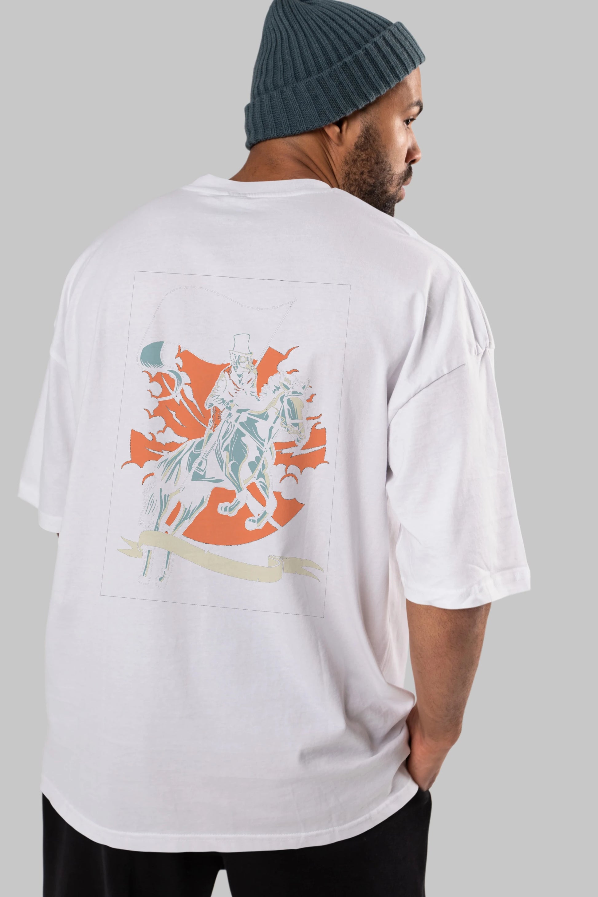 Plague Doctor Arka Baskılı Oversize t-shirt Erkek Kadın Unisex %100 Pamuk