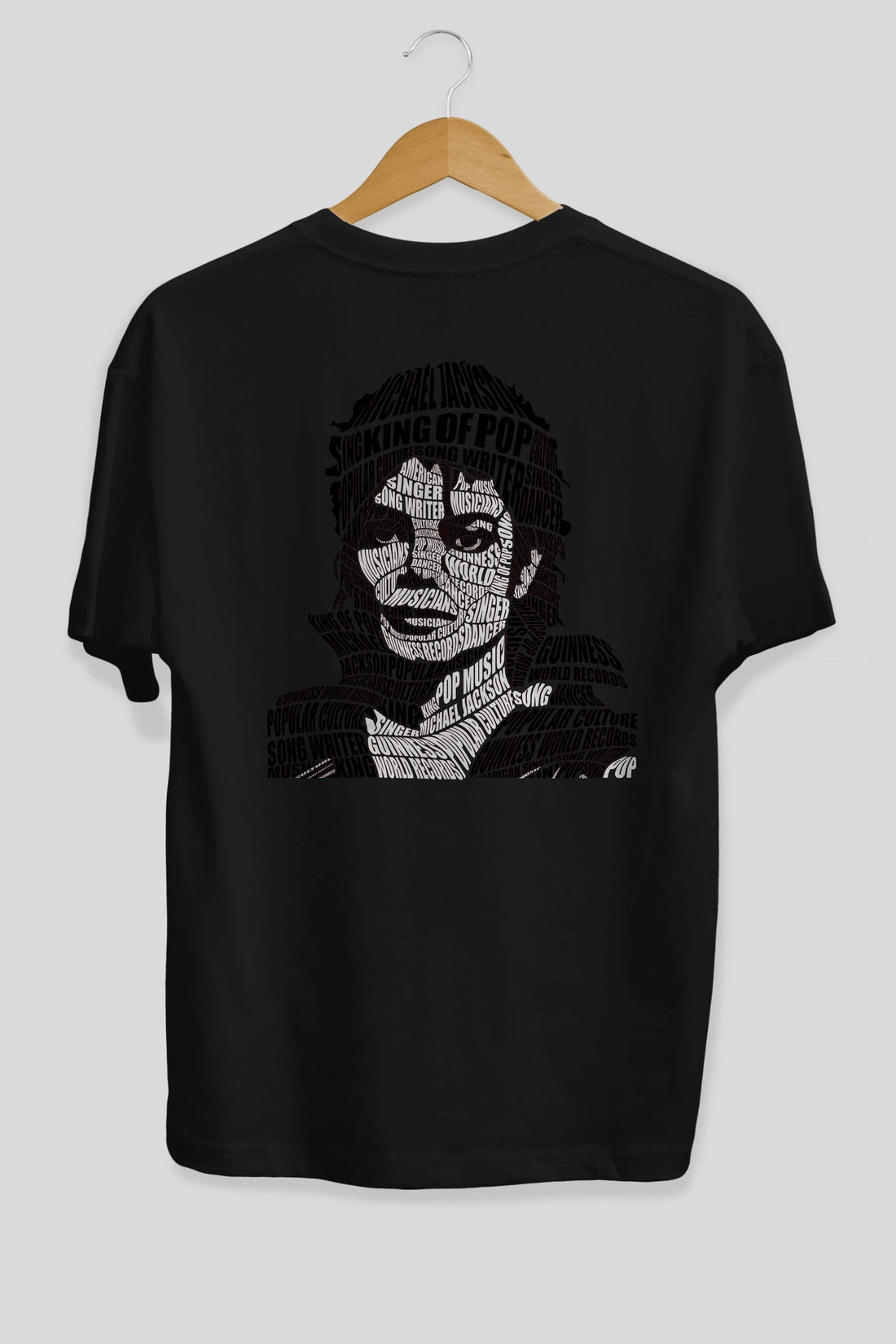 Michael Jackson Calligram Arka Baskılı Oversize t-shirt %100 pamuk Erkek Kadın Unisex