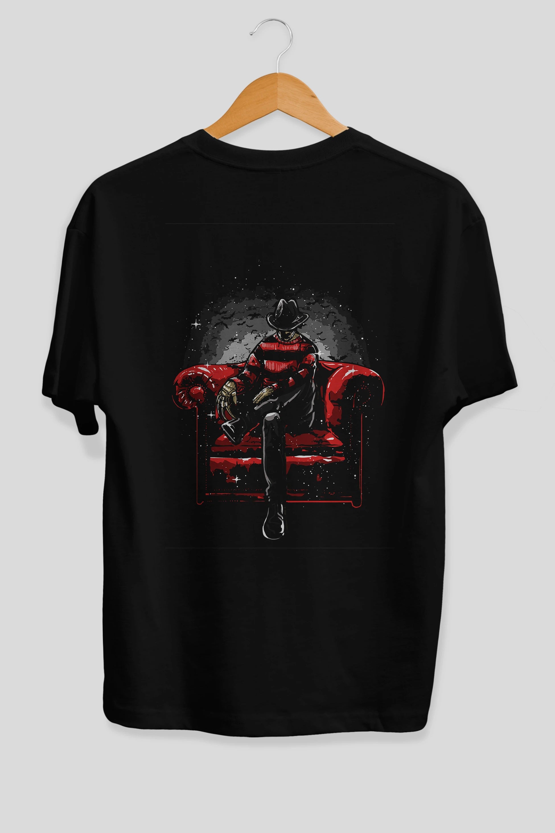Nightmare Side Arka Baskılı Oversize t-shirt Erkek Kadın Unisex %100 Pamuk