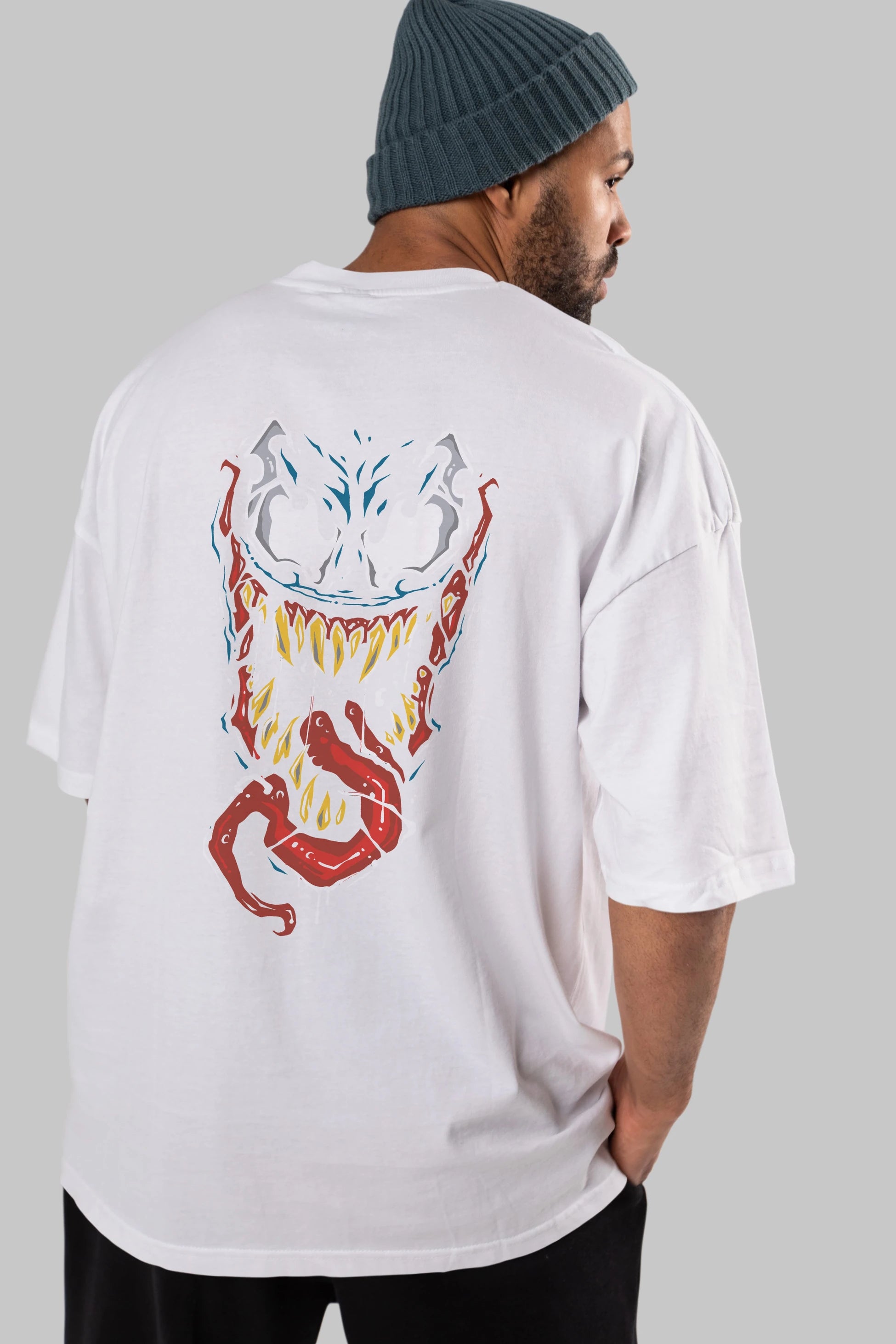 Venom (15) Arka Baskılı Oversize t-shirt Erkek Kadın Unisex %100 Pamuk Bisiklet Yaka tişort
