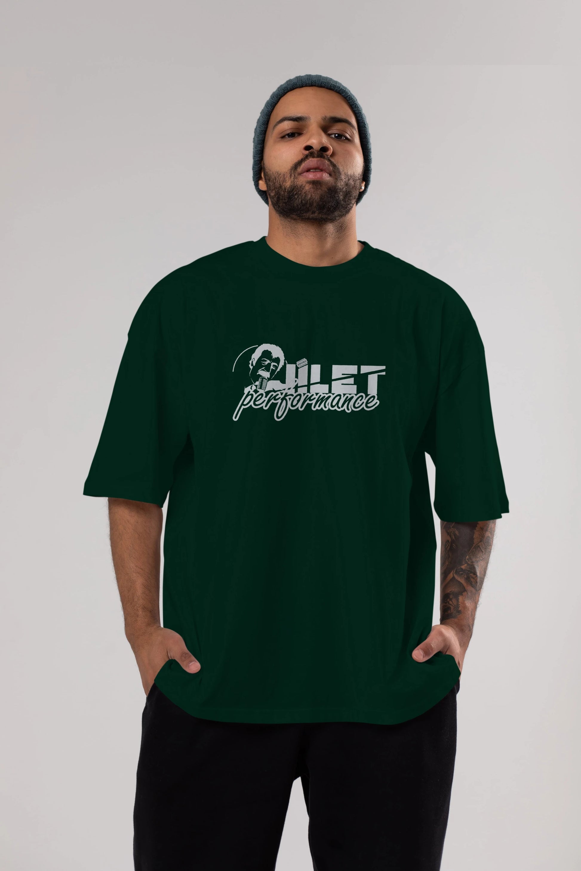 Jilet Performance Ön Baskılı Oversize t-shirt %100 pamuk Erkek Kadın Unisex