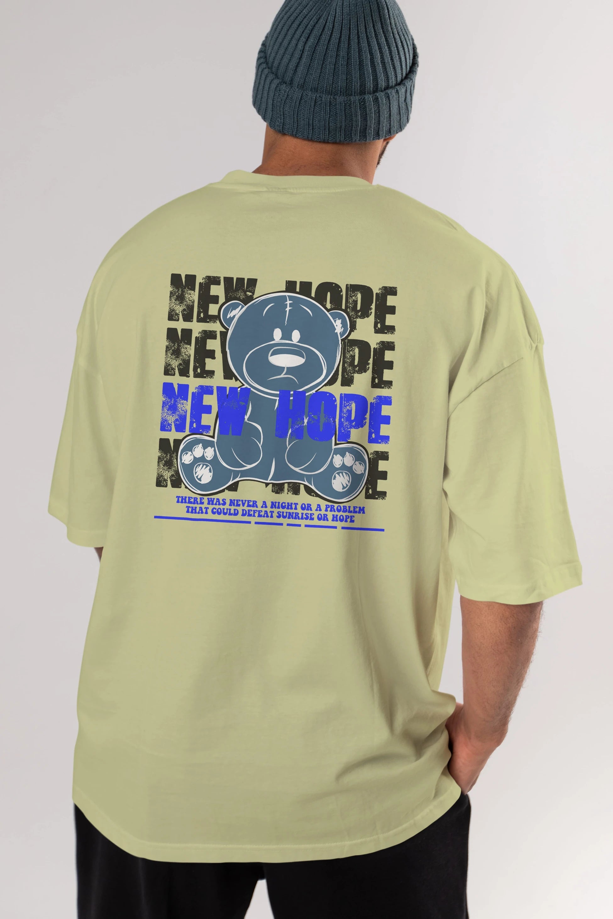 Teddy Bear New Hope Arka Baskılı Oversize t-shirt Erkek Kadın Unisex